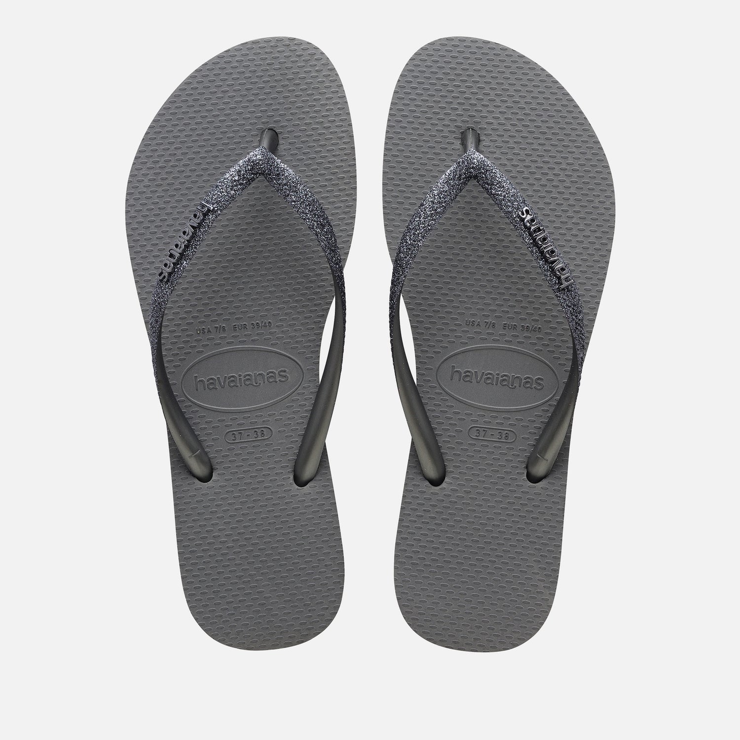 Havaianas Women's Slim Glitter Rubber Flip Flops - 8
