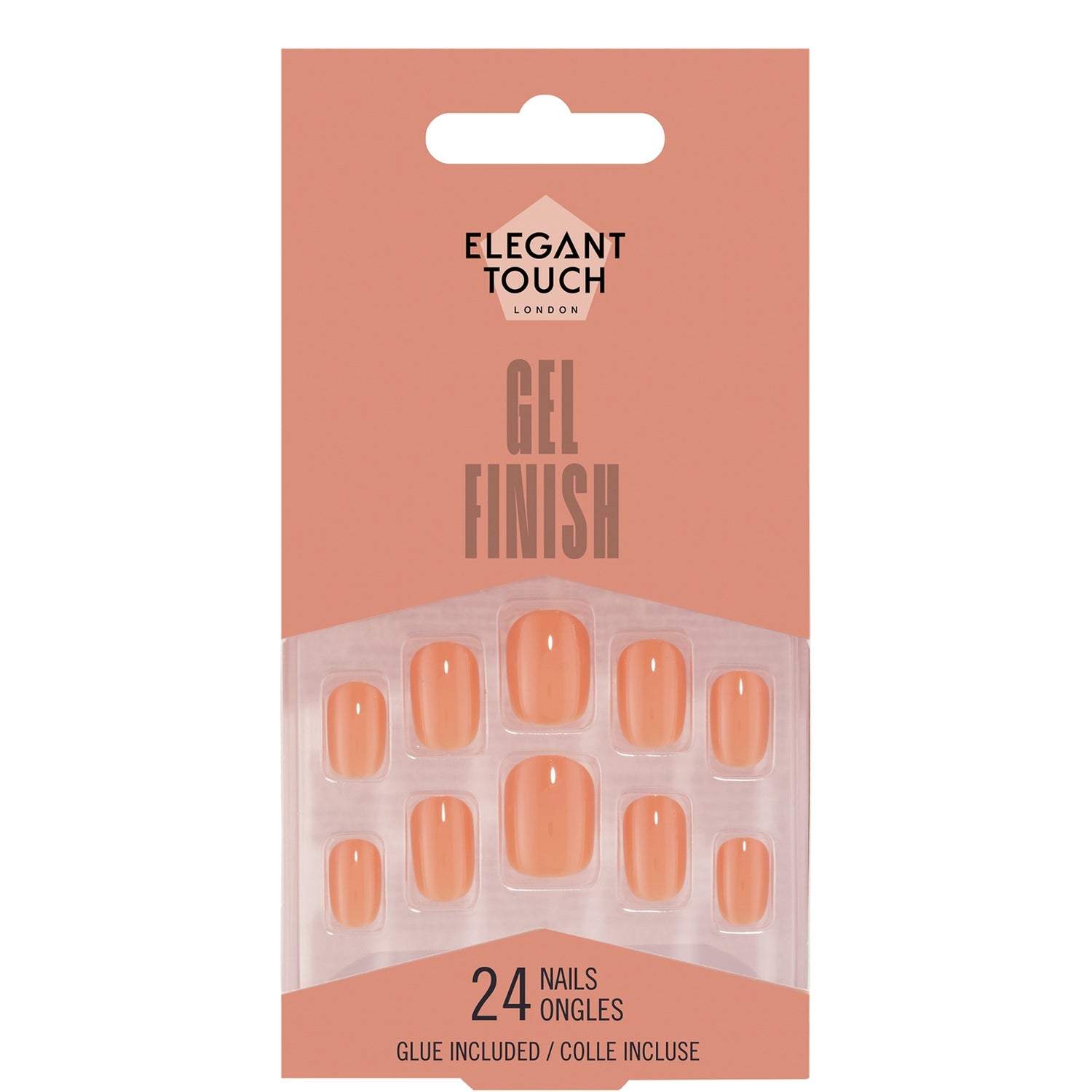 Elegant Touch False Nails Gel Finish - Apricot Crush