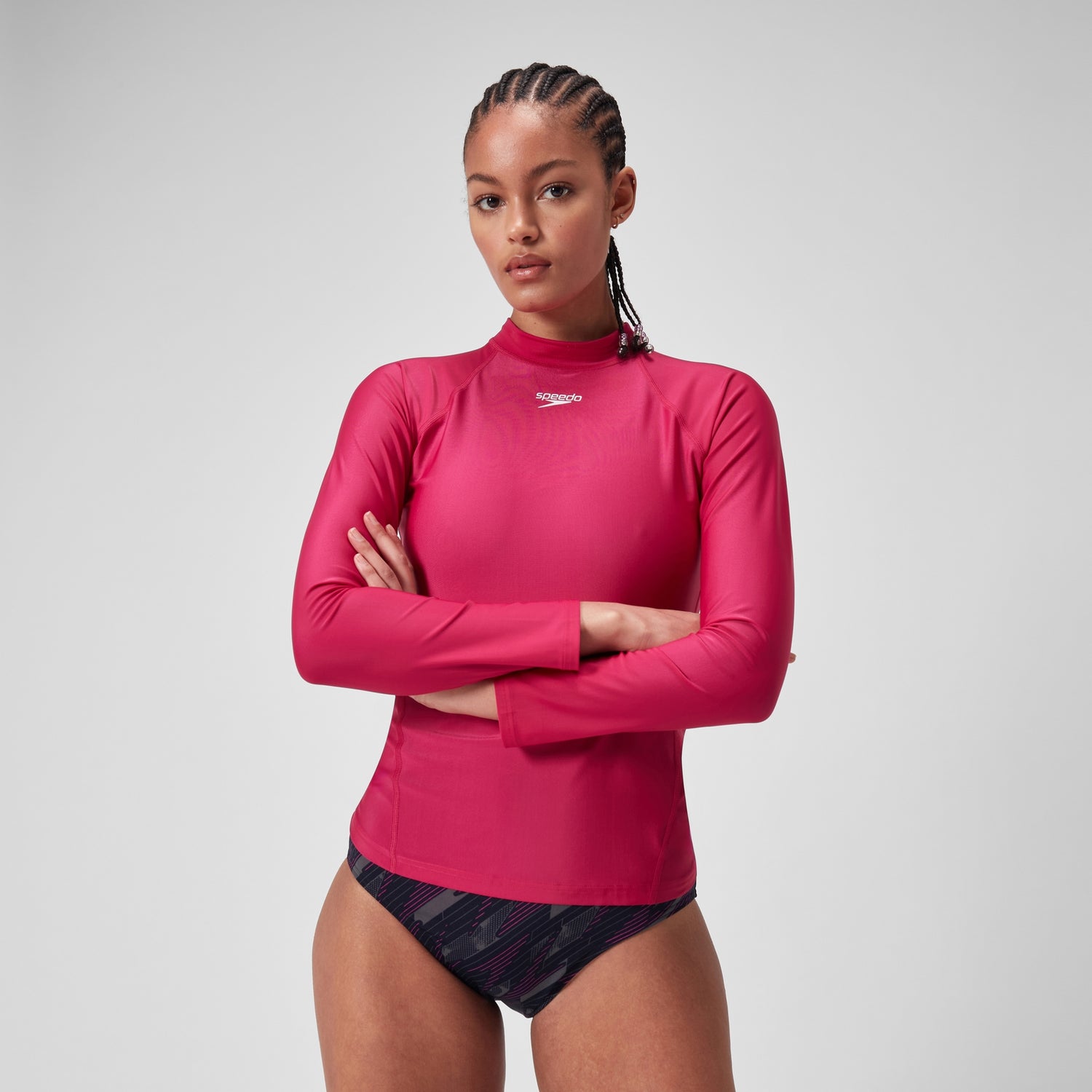 Camiseta de bano de manga larga con proteccion solar para mujer Speedo ES