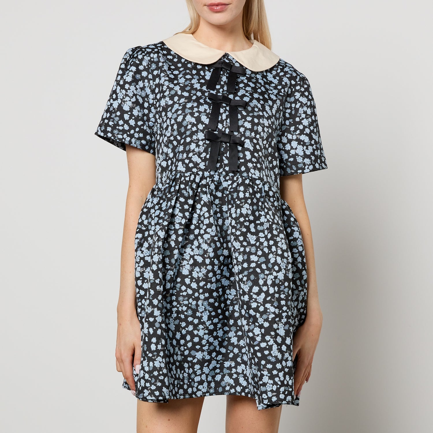 Sister Jane Floral Cloqué Mini Dress - S/UK 8