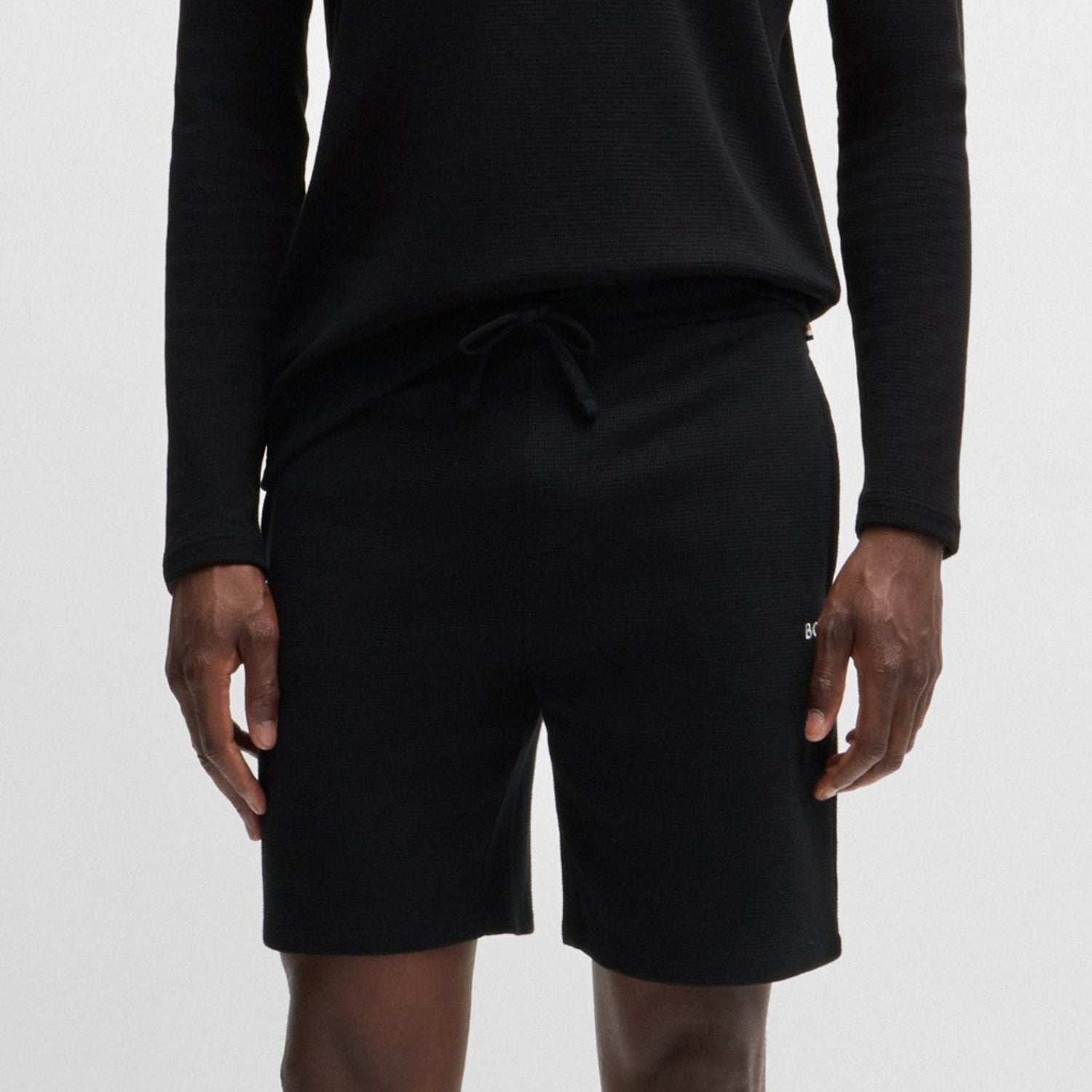BOSS Bodywear Waffle Cotton Blend Jersey Lounge Shorts TheHut