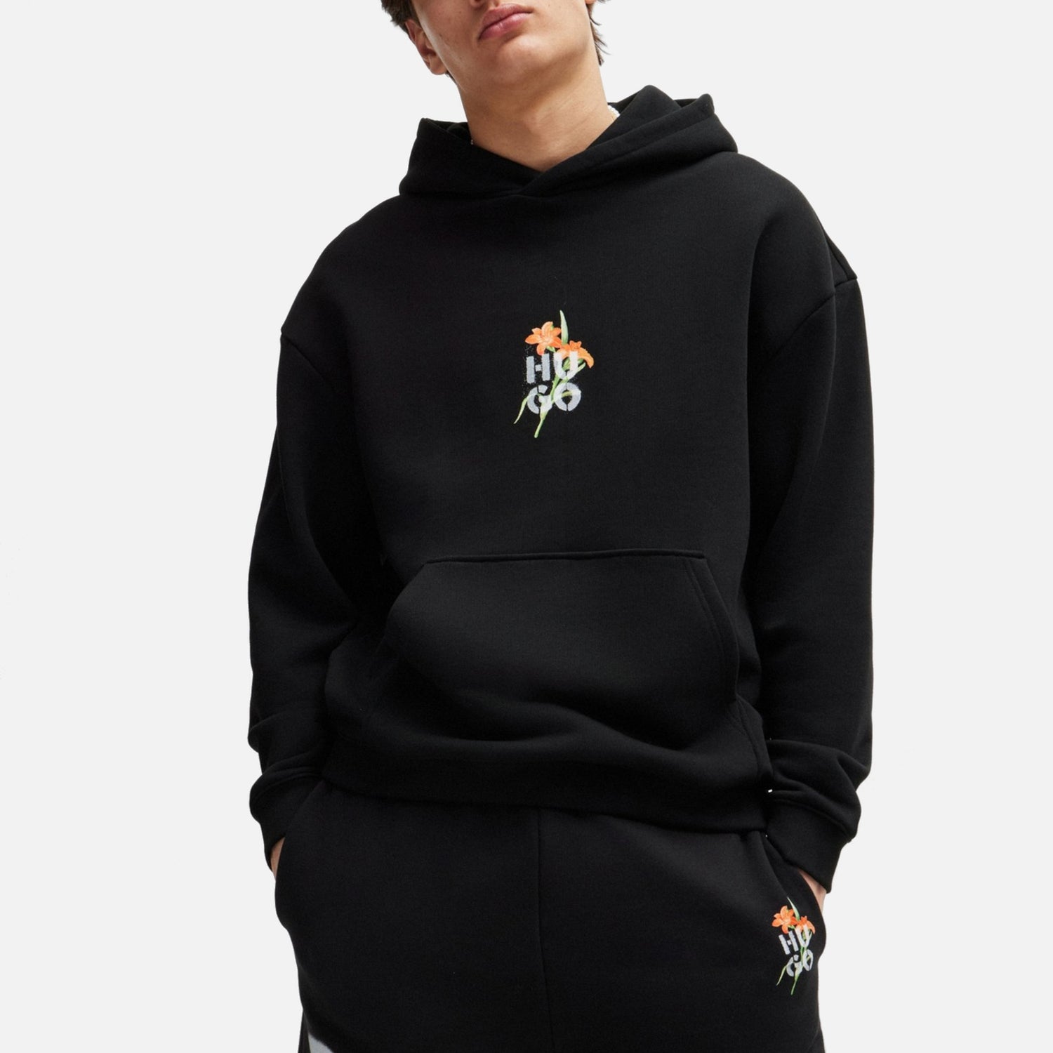 Black floral hoodie 2025