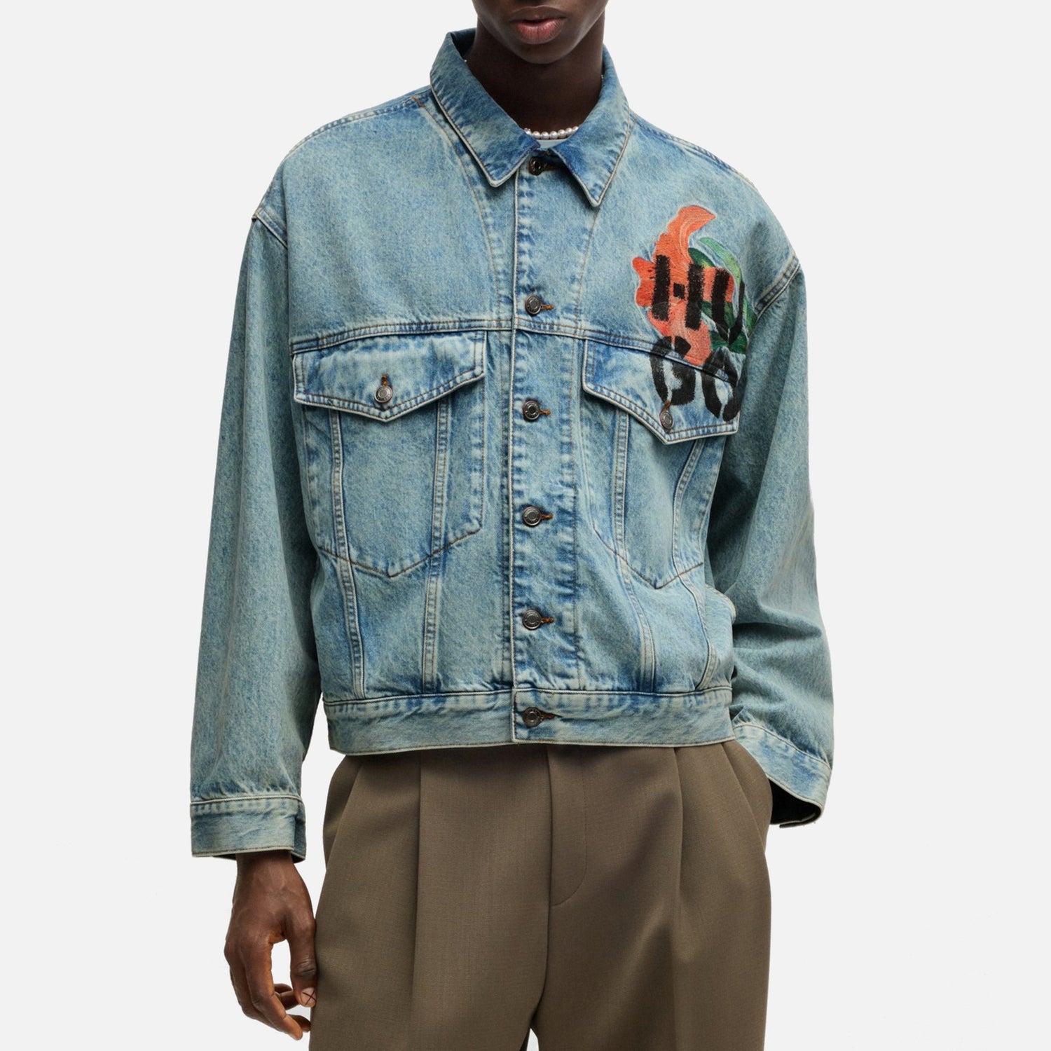 HUGO 097 Floral Denim Jacket - XXL