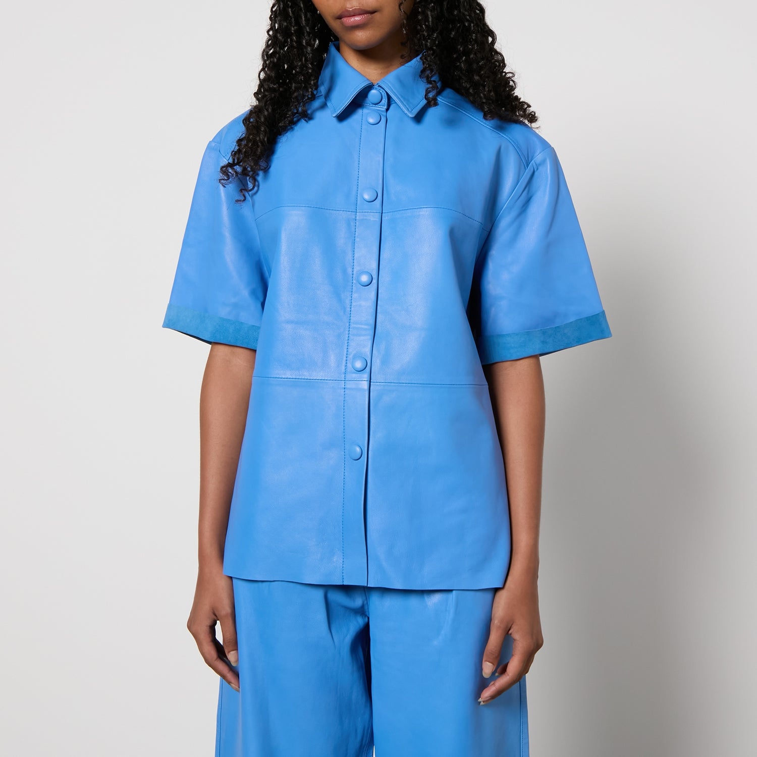 Stella Nova Panelled Leather Shirt - DK 34/UK 8