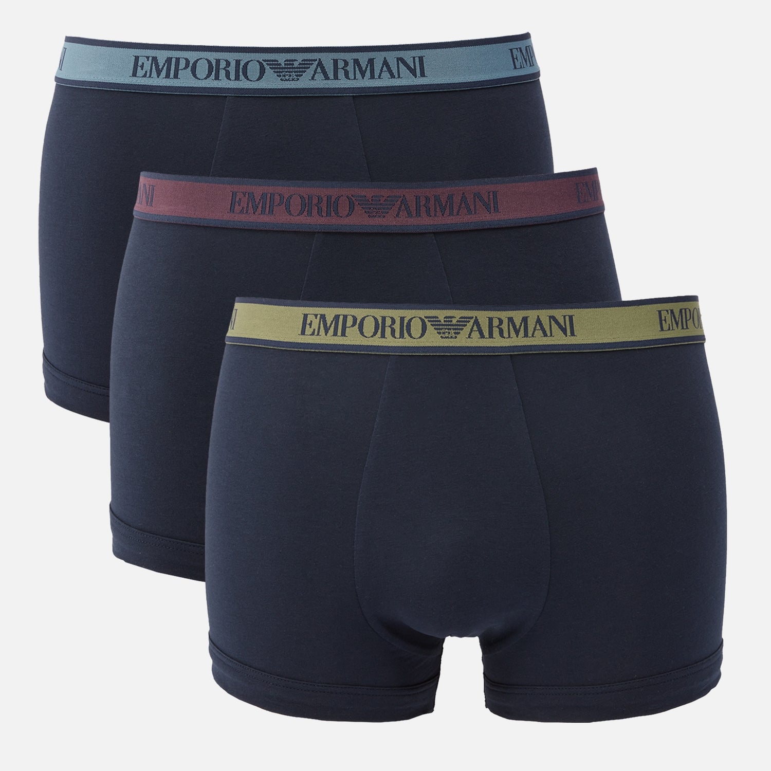 Emporio Armani Bodywear Script Three-Pack Cotton-Jersey Boxer Trunks
