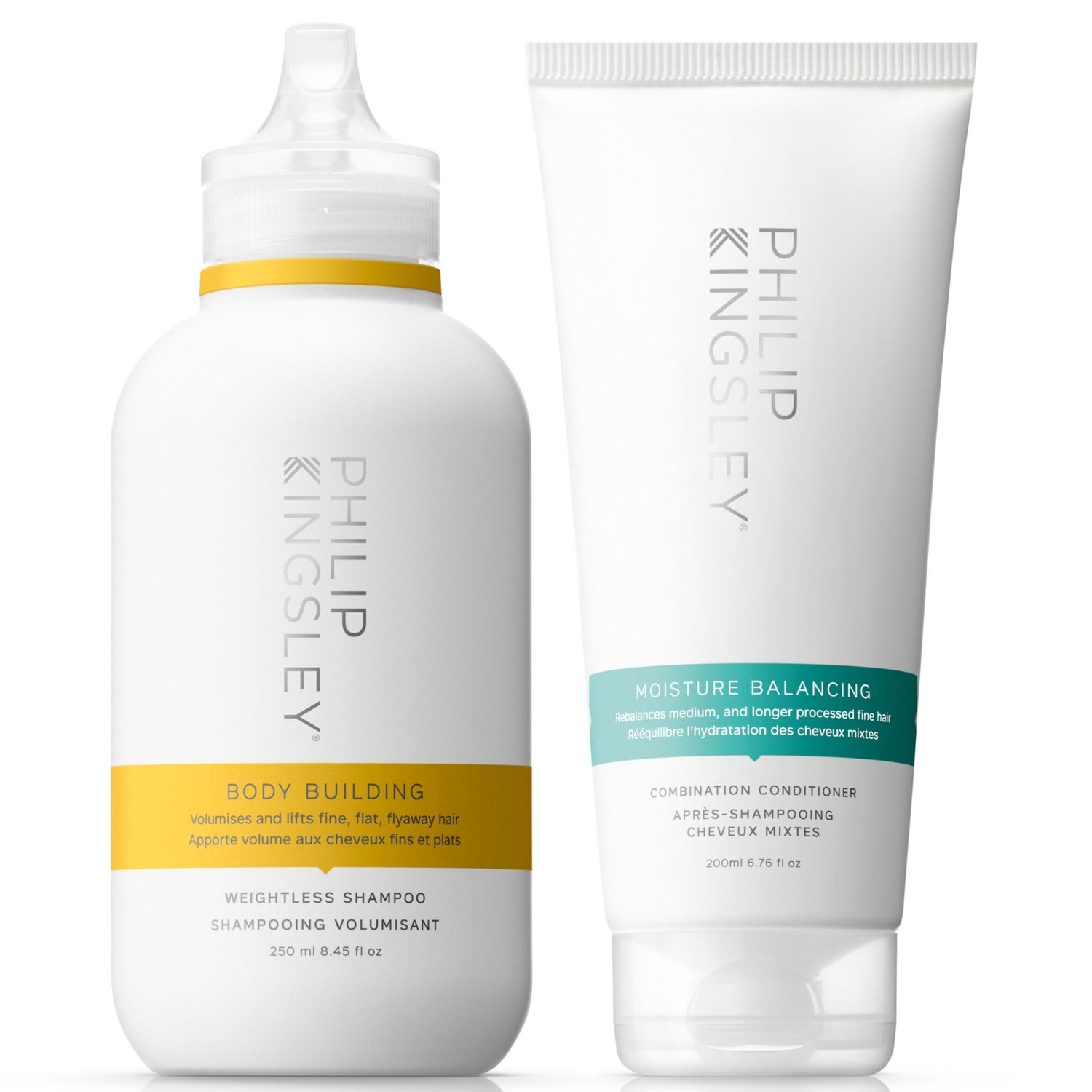 Philip Kingsley Body Building Shampoo 250ml and Moisture Balancing Conditioner 200ml Duo