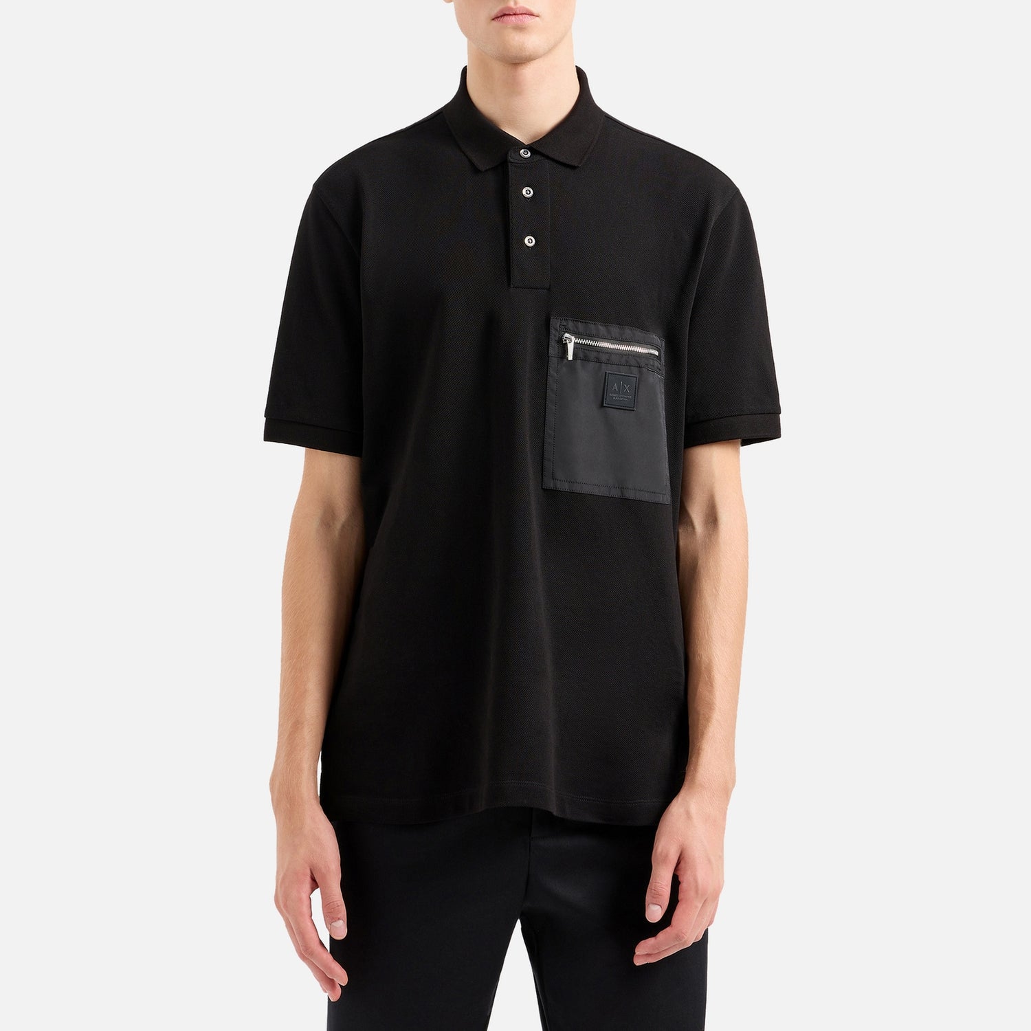 Armani Exchange Black Edition Cotton-Piqué Polo Shirt - S