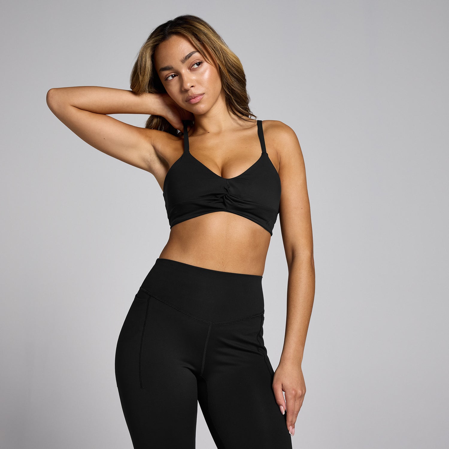 MP Women's Lifestyle Twist Front Sports Bra - Black