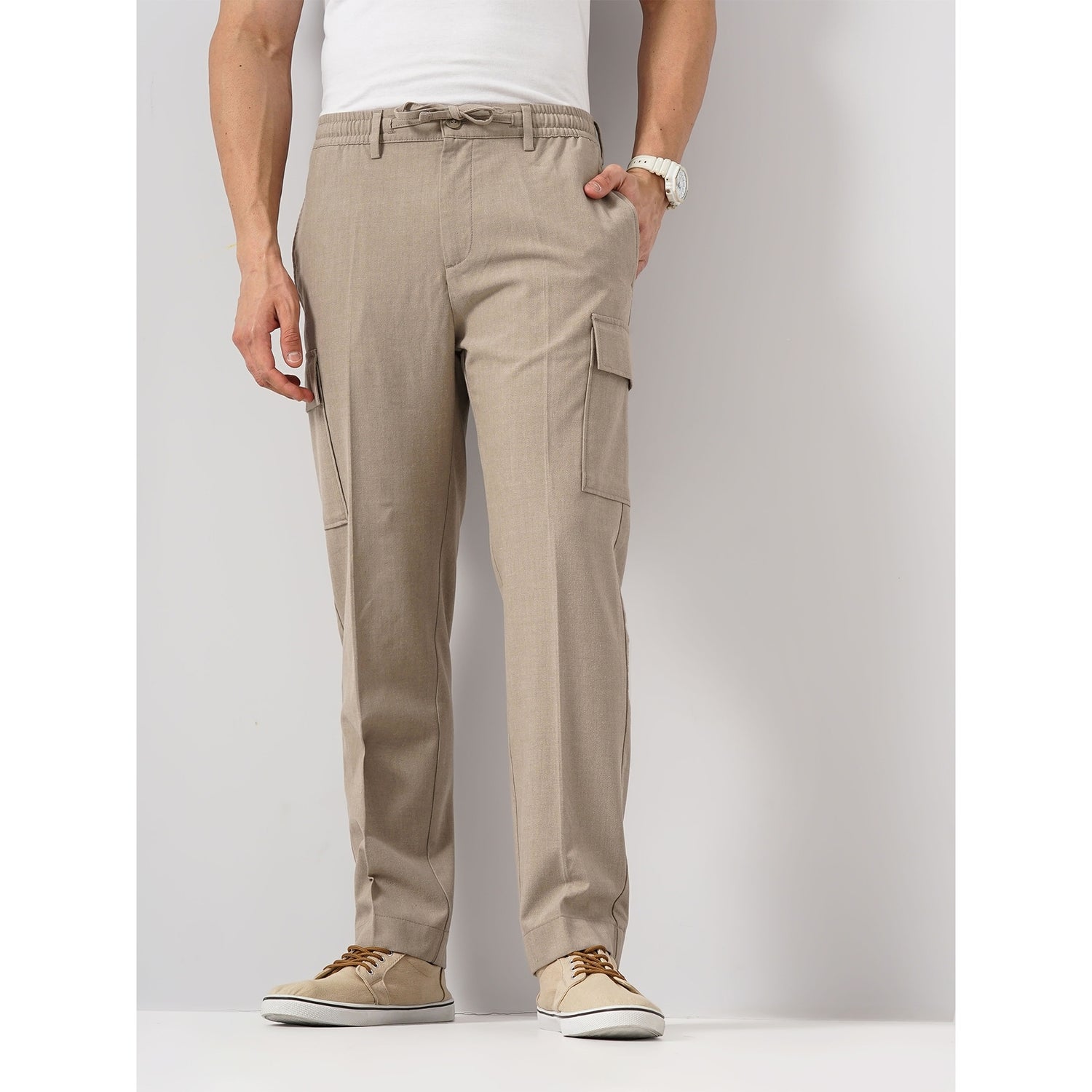 Mens polyester cargo pants on sale