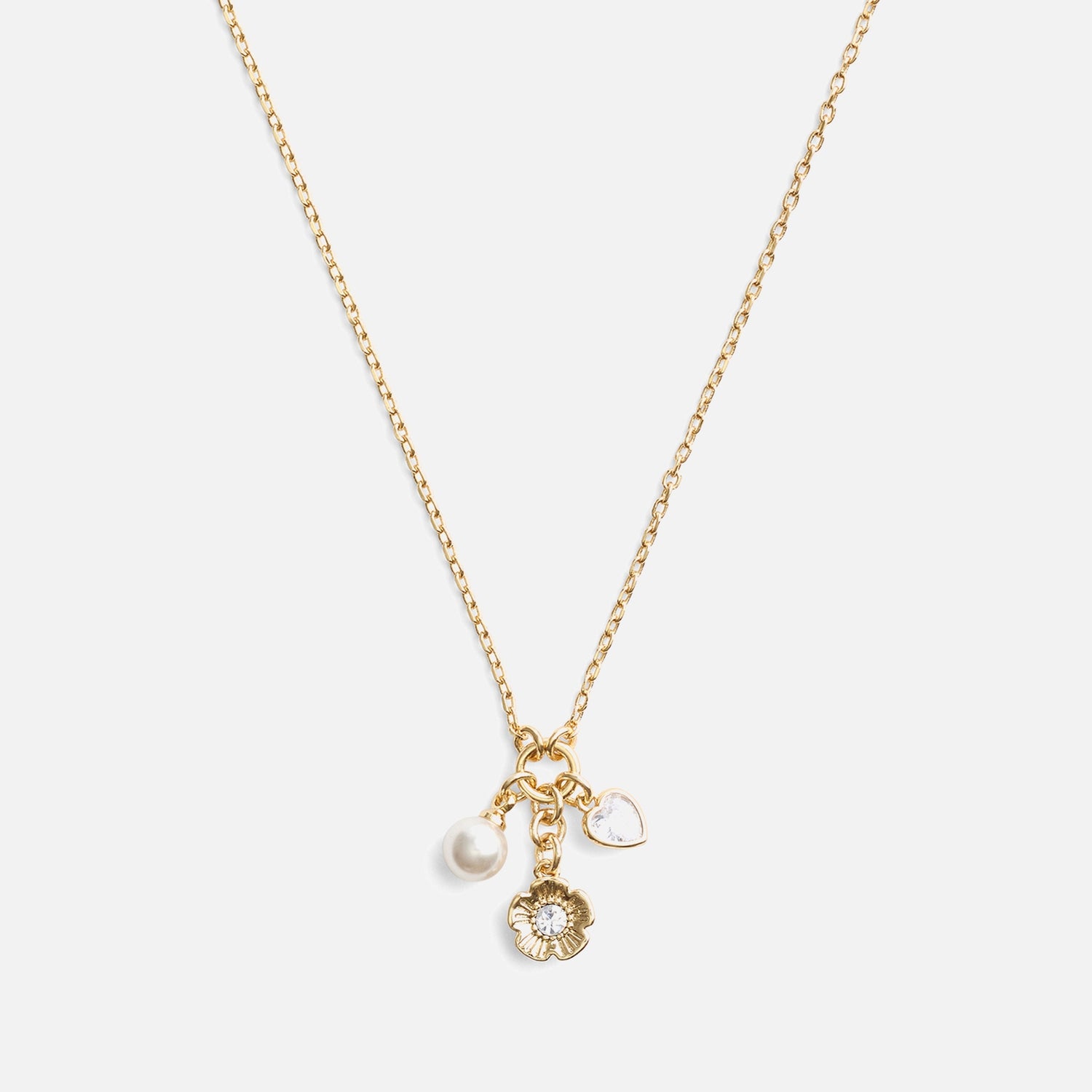 Coach Cluster Gold-Tone Charm Necklace