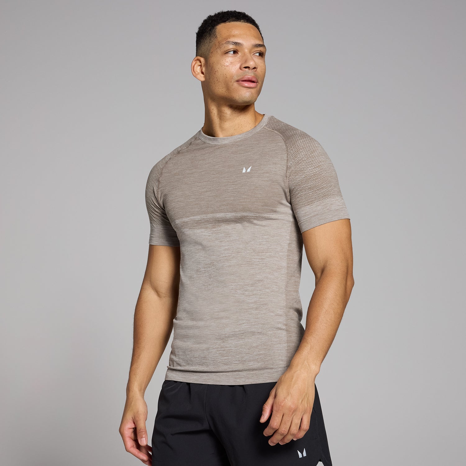 MP Men's Seamless Short Sleeve T-Shirt - Tan Marl - XS