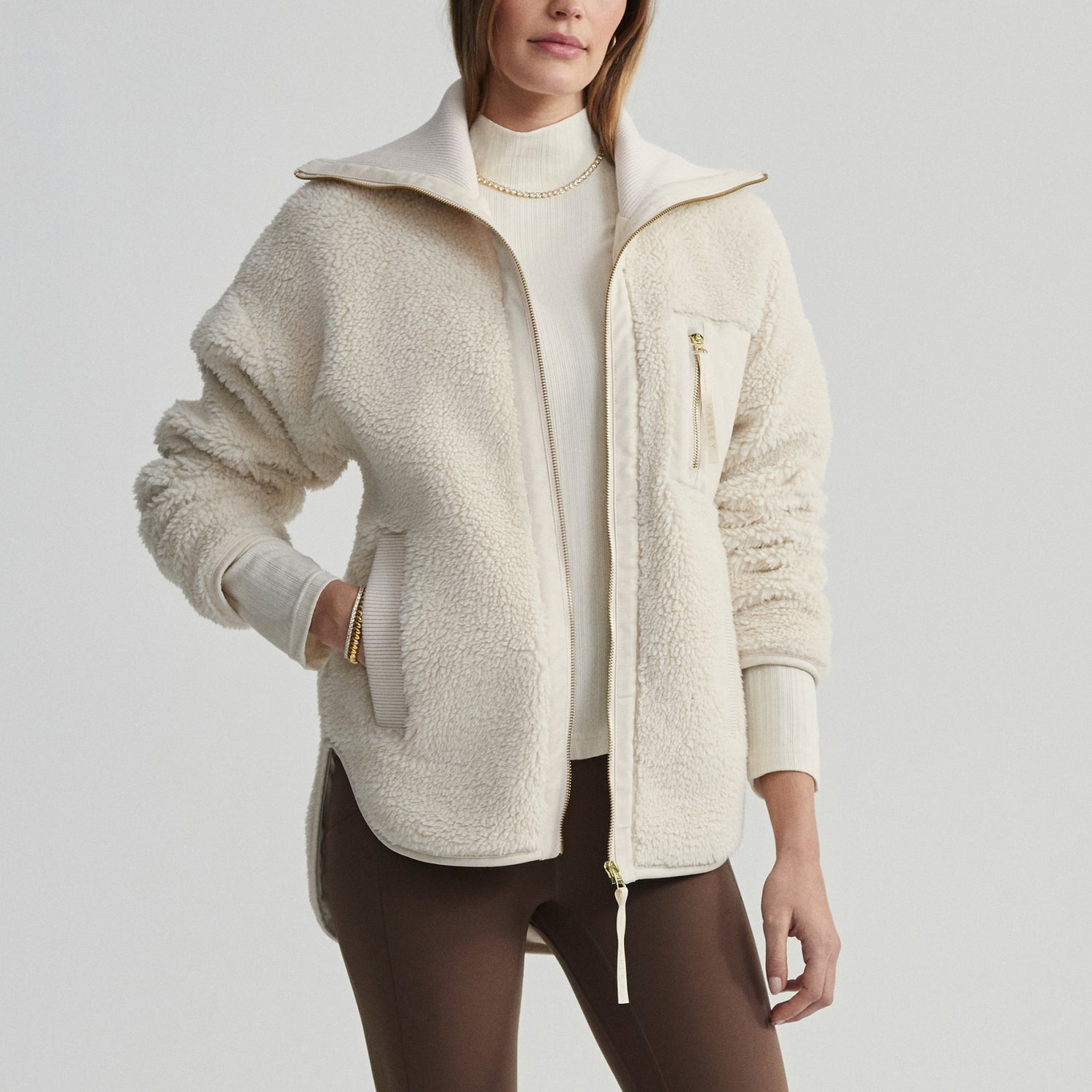 Varley Myla Faux Fur Zipped Jacket