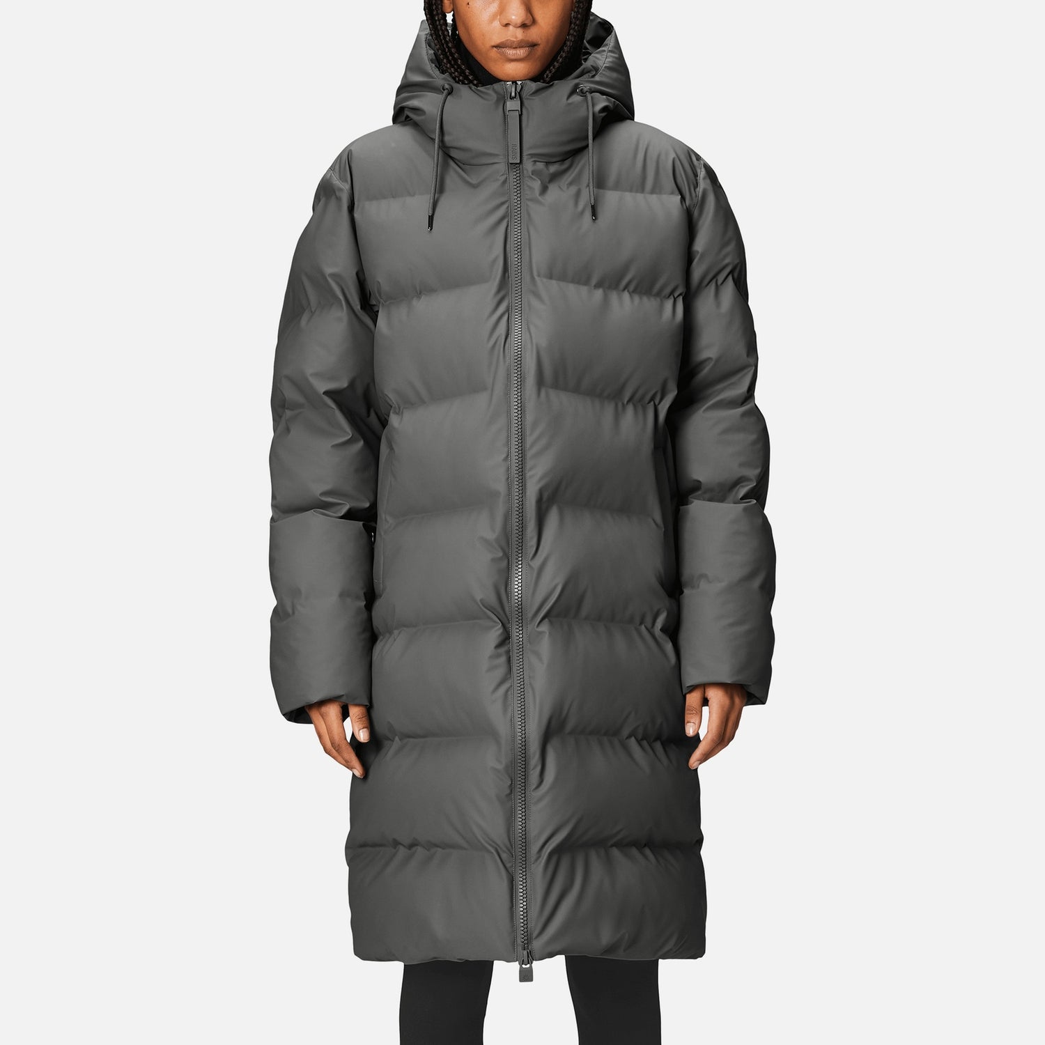 Rains Alta Long Coated Shell Puffer Jacket TheHut
