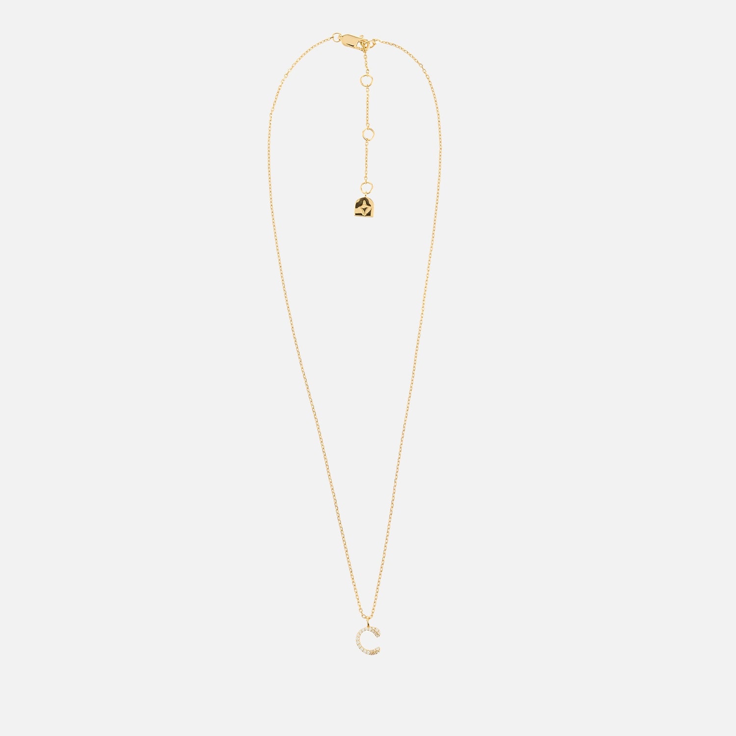 Astrid & Miyu Initial Pavé 18K Gold-Plated Necklace