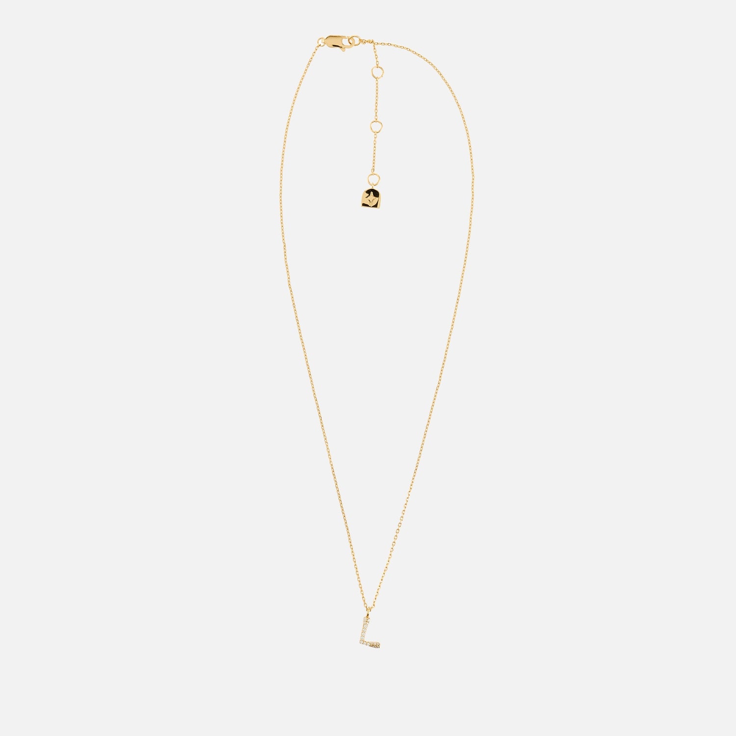 Astrid & Miyu Initial Pavé 18K Gold-Plated Necklace