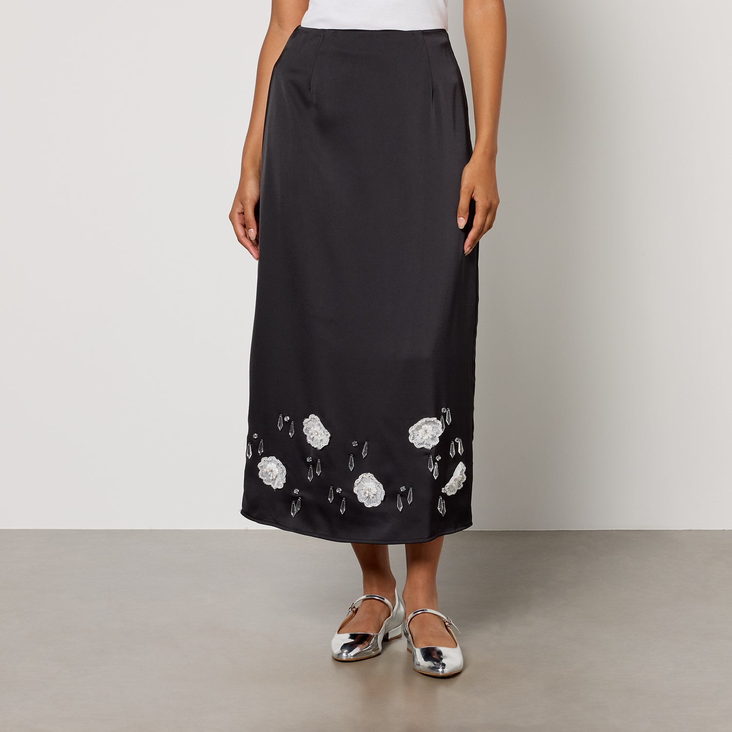 Sister Jane Desert Hearts Satin Midi Skirt - MP/UK 12