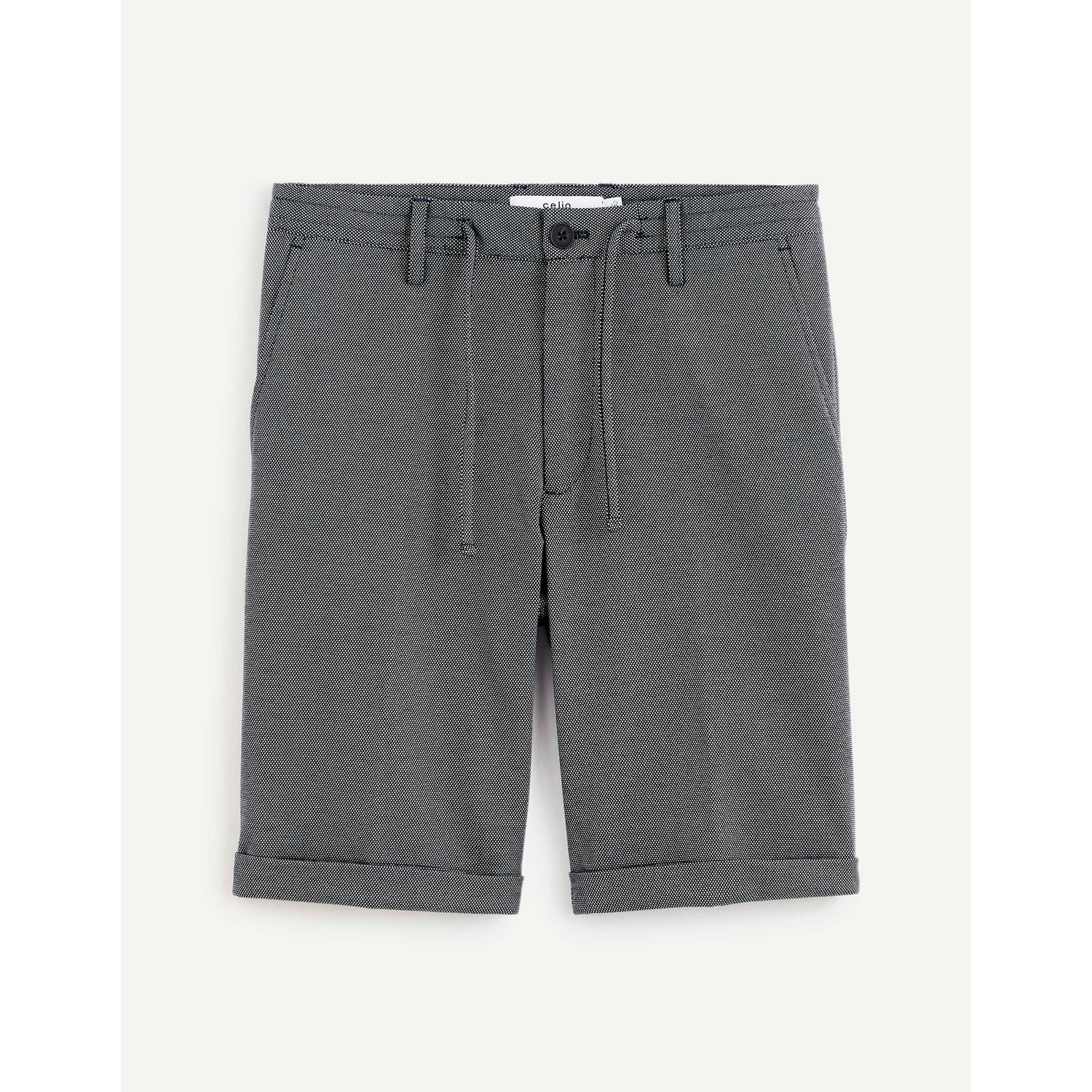 Men Blue Solid Regular Fit Polyester Bermuda Shorts DOEVANBM Celio