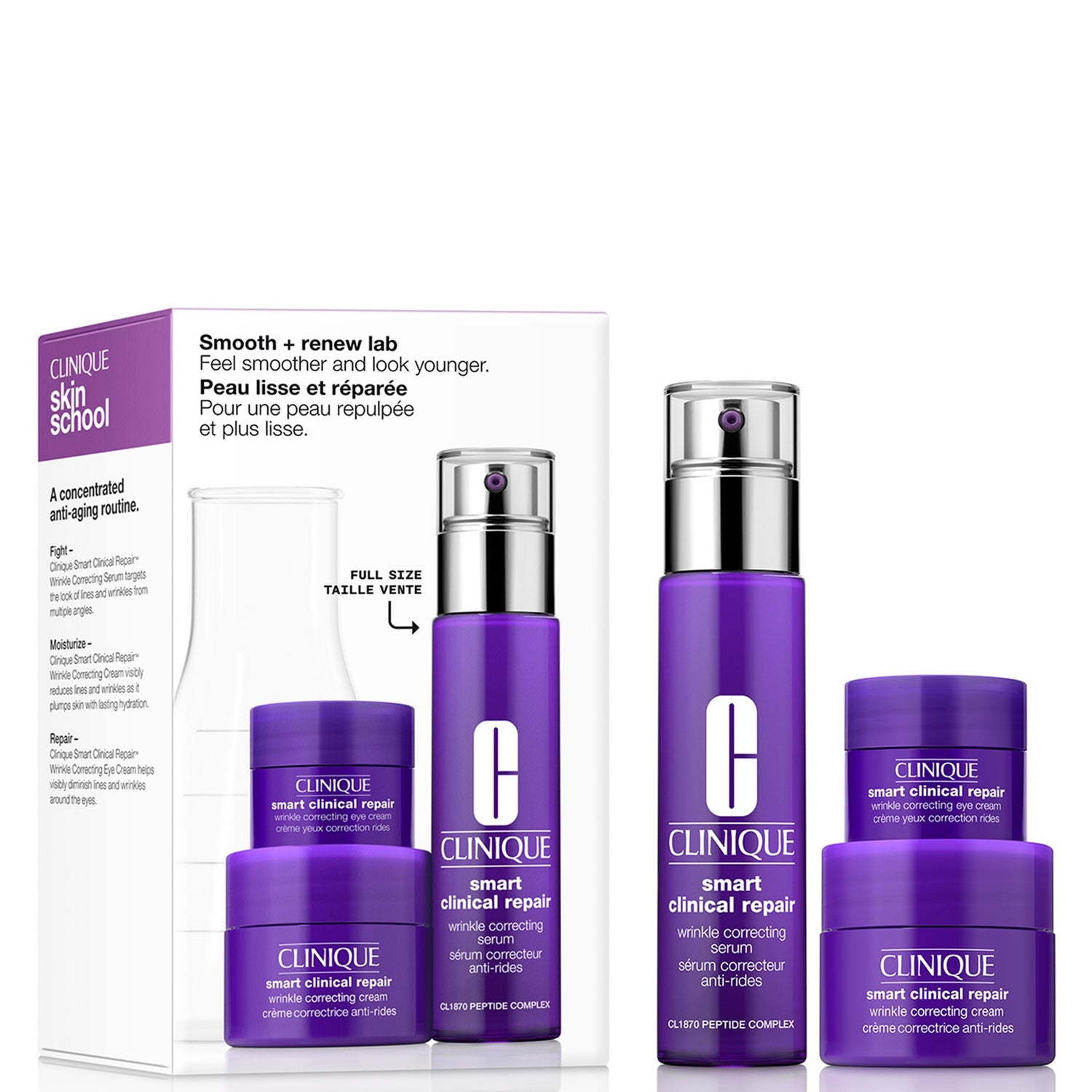 Clinique Skin School Supplies: Smooth and Renew Lab Serum Skincare Set