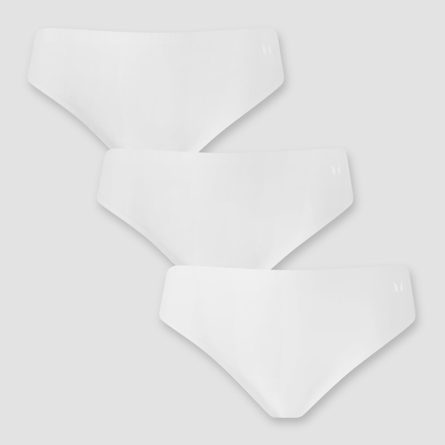 MP Women's Mid Rise No VPL Bikini Brief (3 Pack) - White - S