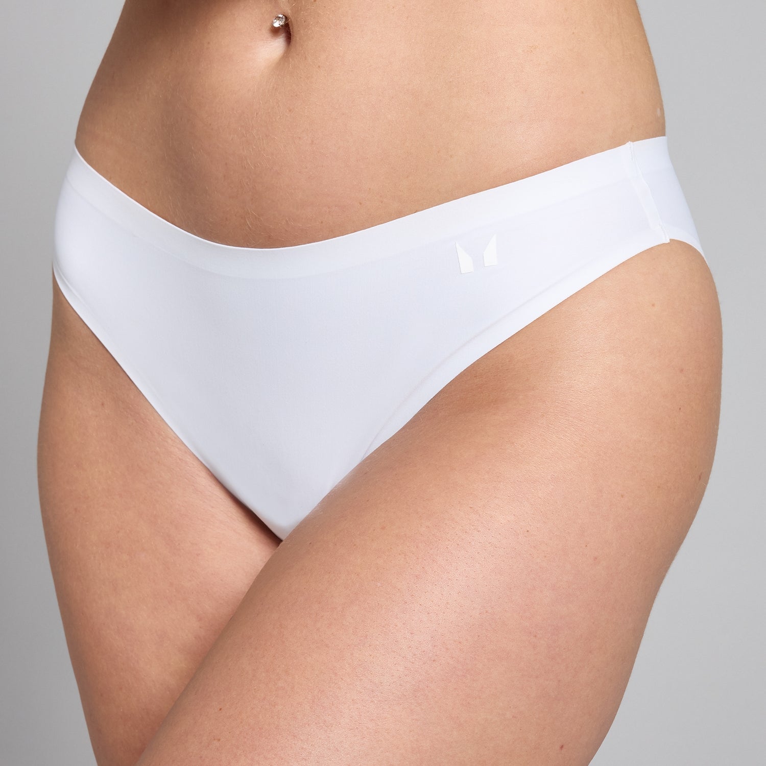 MP Women's Mid Rise No VPL Bikini Brief (3 Pack) - White - S
