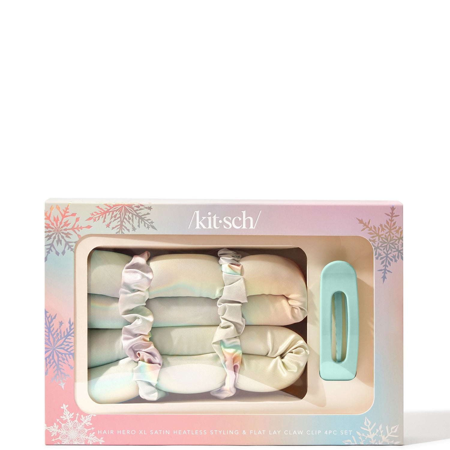 Kitsch Hair Hero XL Satin Heatless Styling & Flat Lay Claw 4-Piece Set - Aura