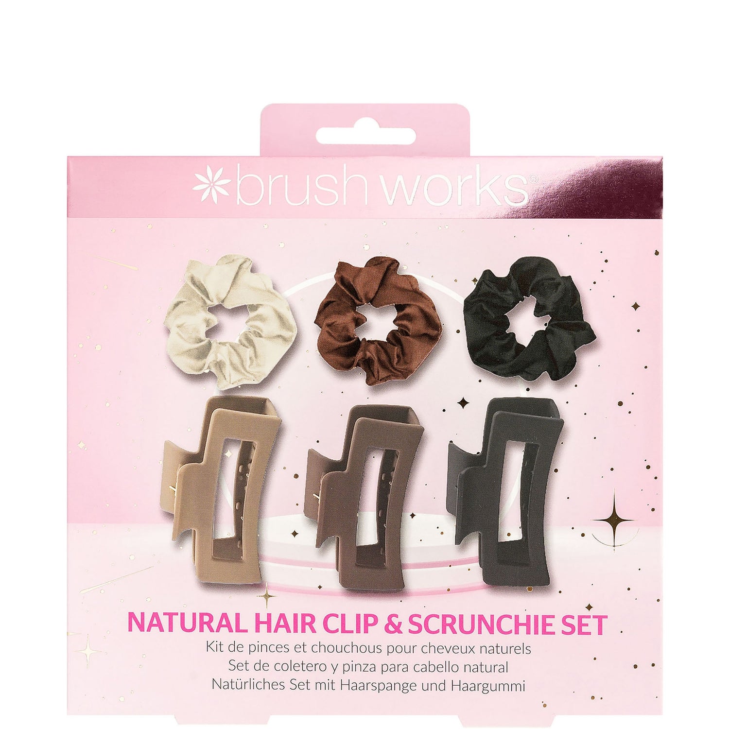 brushworks Natural Hair Clip and Scrunchie Set