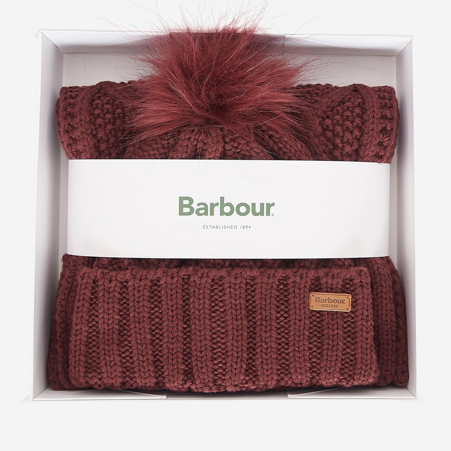 Barbour Ridley Knit Beanie And Scarf Gift Set