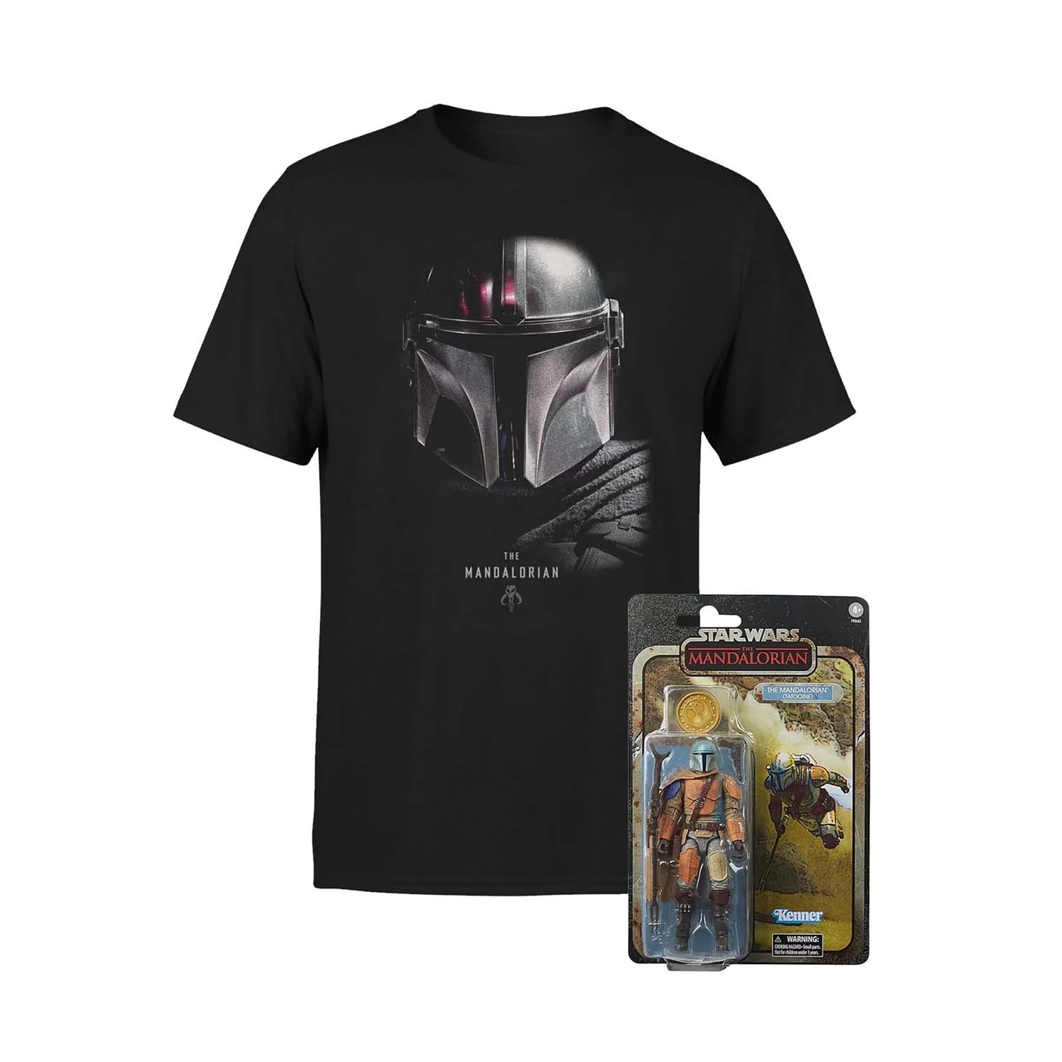 Star Wars Black Series Action Figure & T-Shirt Bundle - The Mandalorian