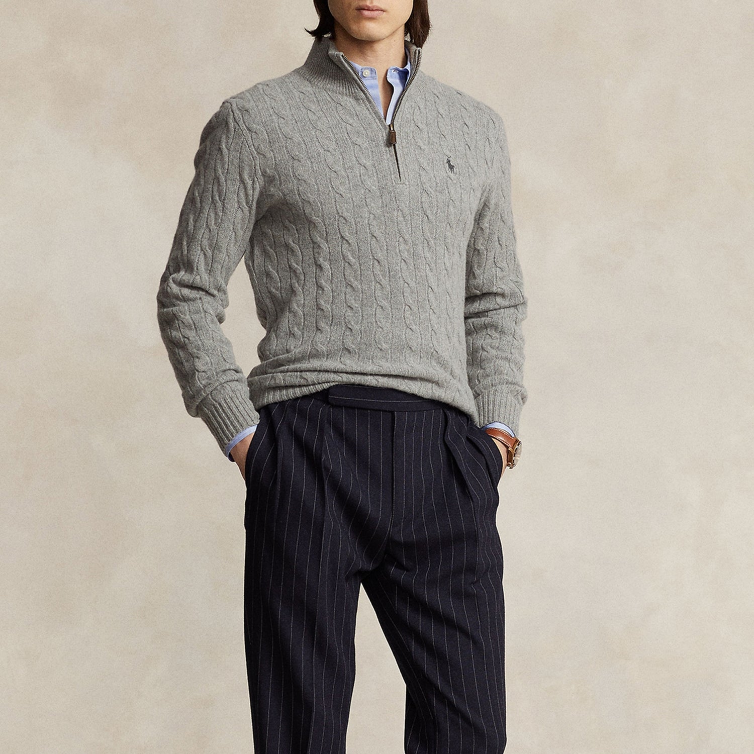 Polo Ralph Lauren Cable-Knit Cotton Half-Zip Jumper