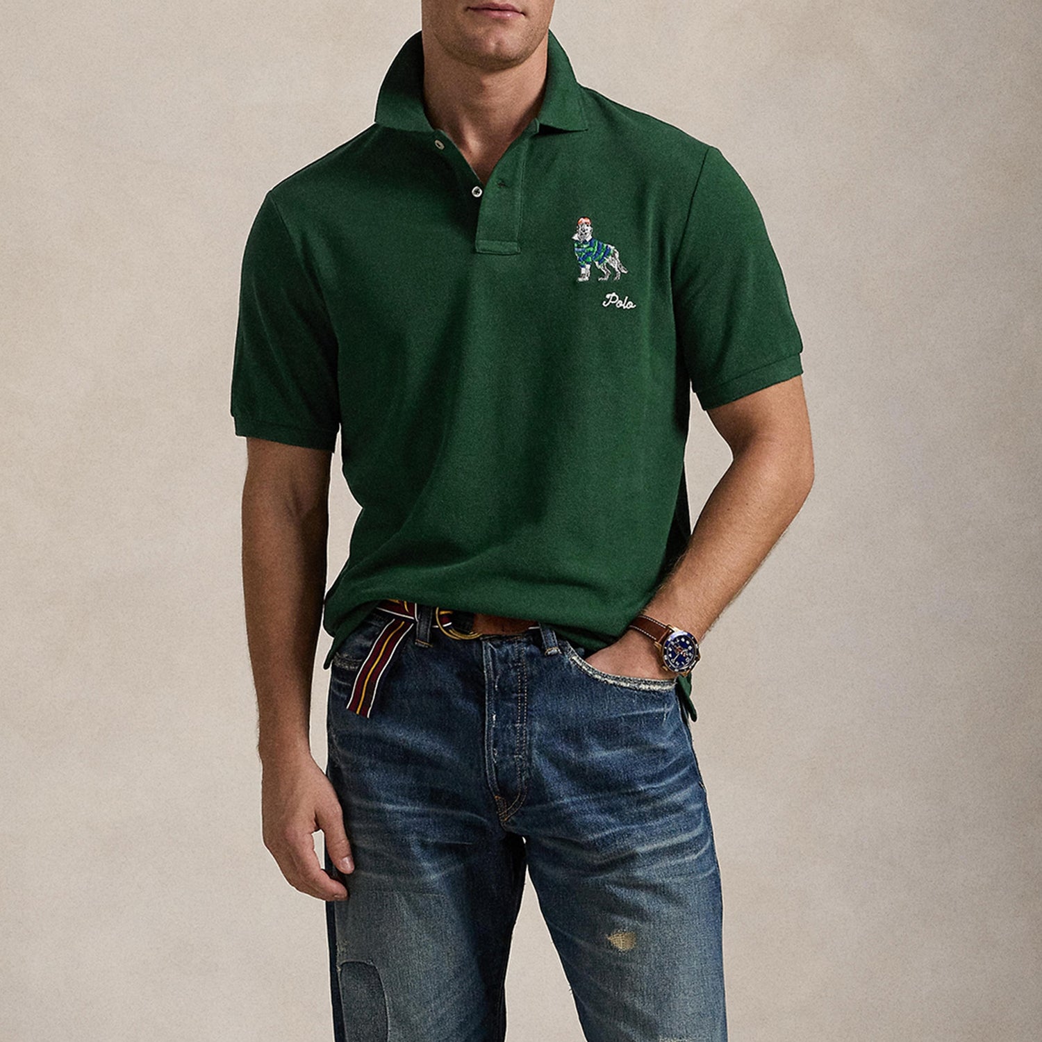 Polo Ralph Lauren Men's Classic Fit Motif Polo Shirt - Vintage Pine - S