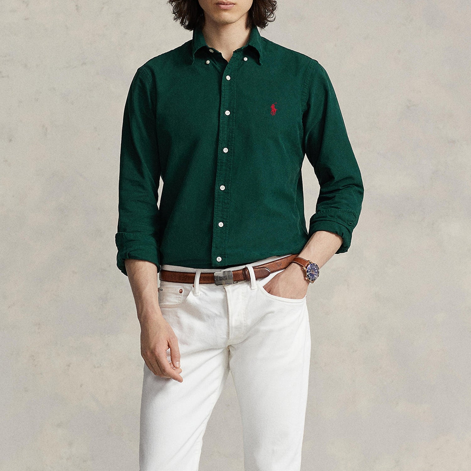 Polo Ralph Lauren Custom-Fit Garment-Dyed Cotton Oxford Shirt - XXL