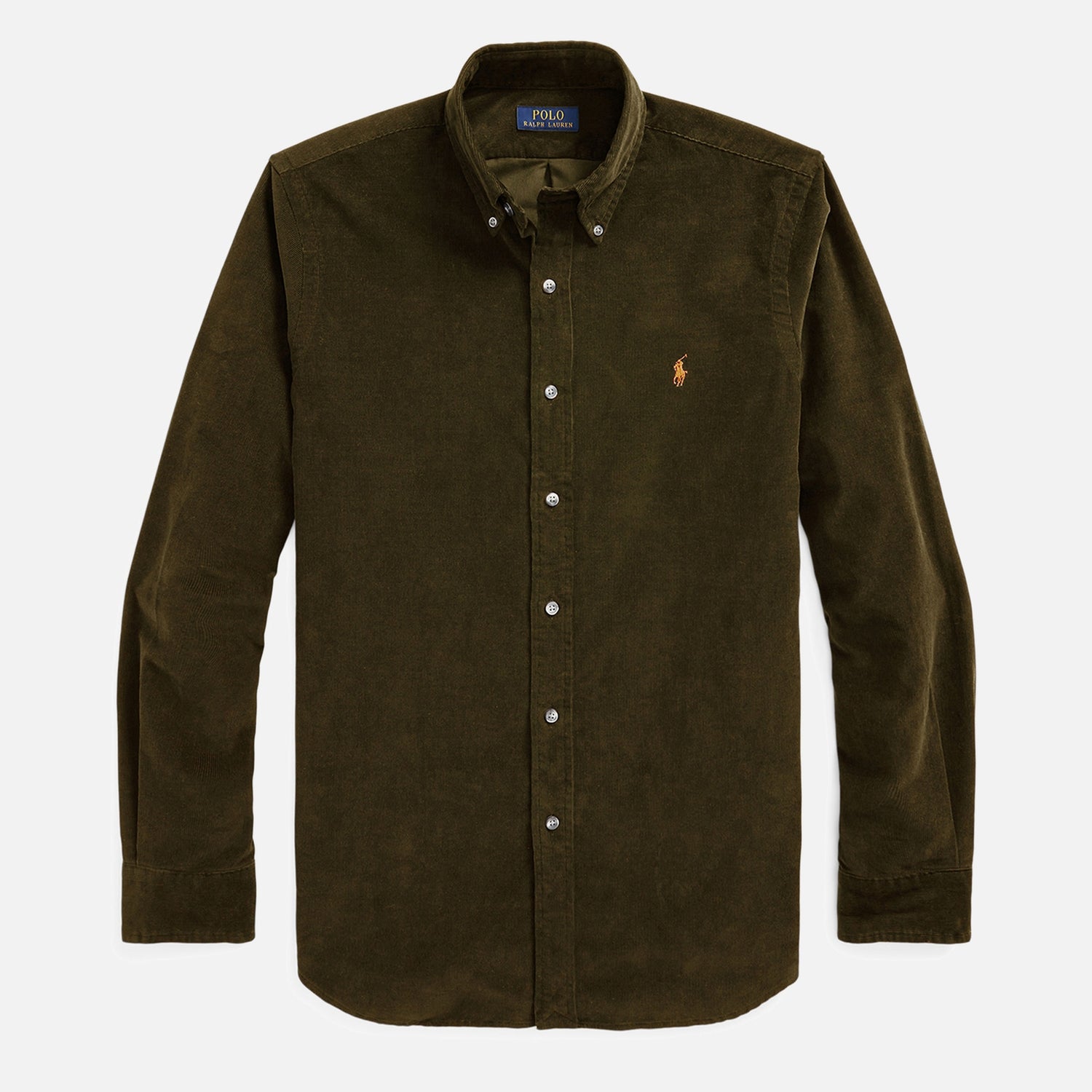 Polo Ralph Lauren Men's Custom Fit Corduroy Long Sleeved Shirt - Canopy Olive - S