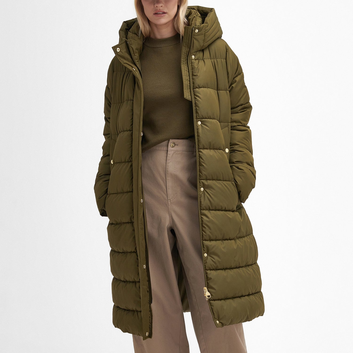 Barbour International Longline Barron Shell Puffer Jacket - UK 16