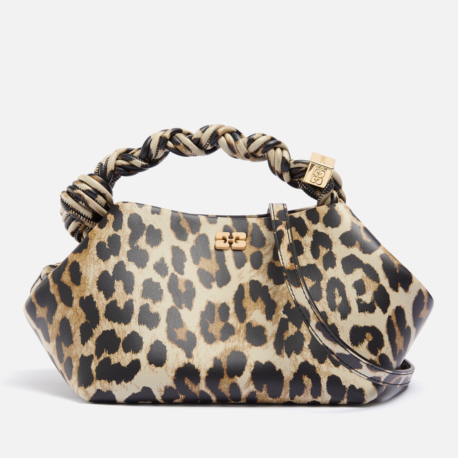 Ganni Small Bou Leopard-Print Leather-Blend Bag