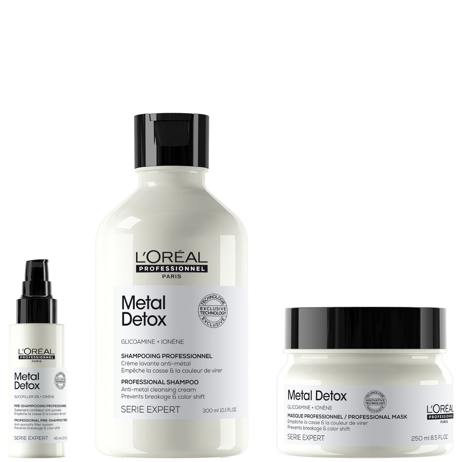 L'Oréal Professionnel Metal Detox Shampoo, Mask Duo with Free Pre-Shampoo for Breakage and Colour Fade Protection