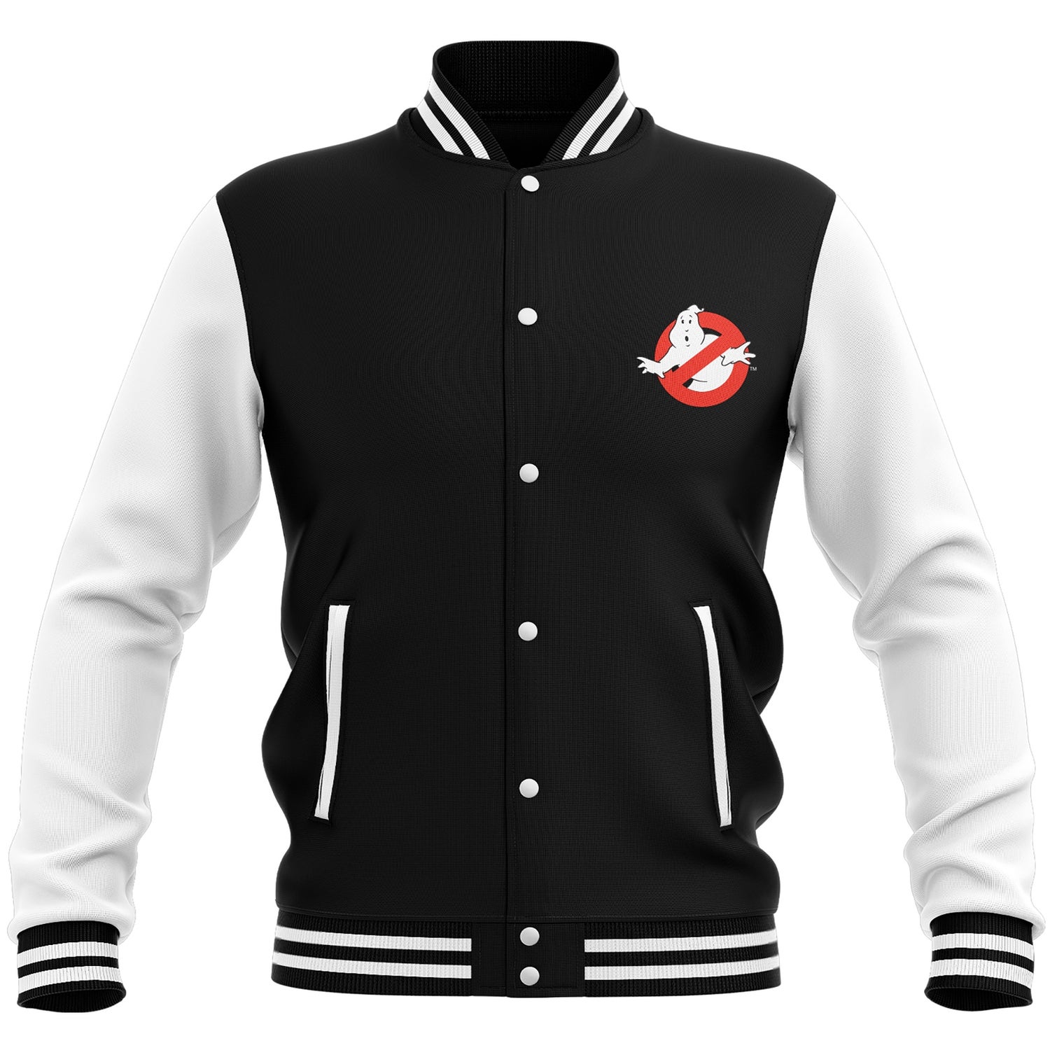 Ghostbusters EST. 1984 Embroidered Varsity Jacket - Black/White