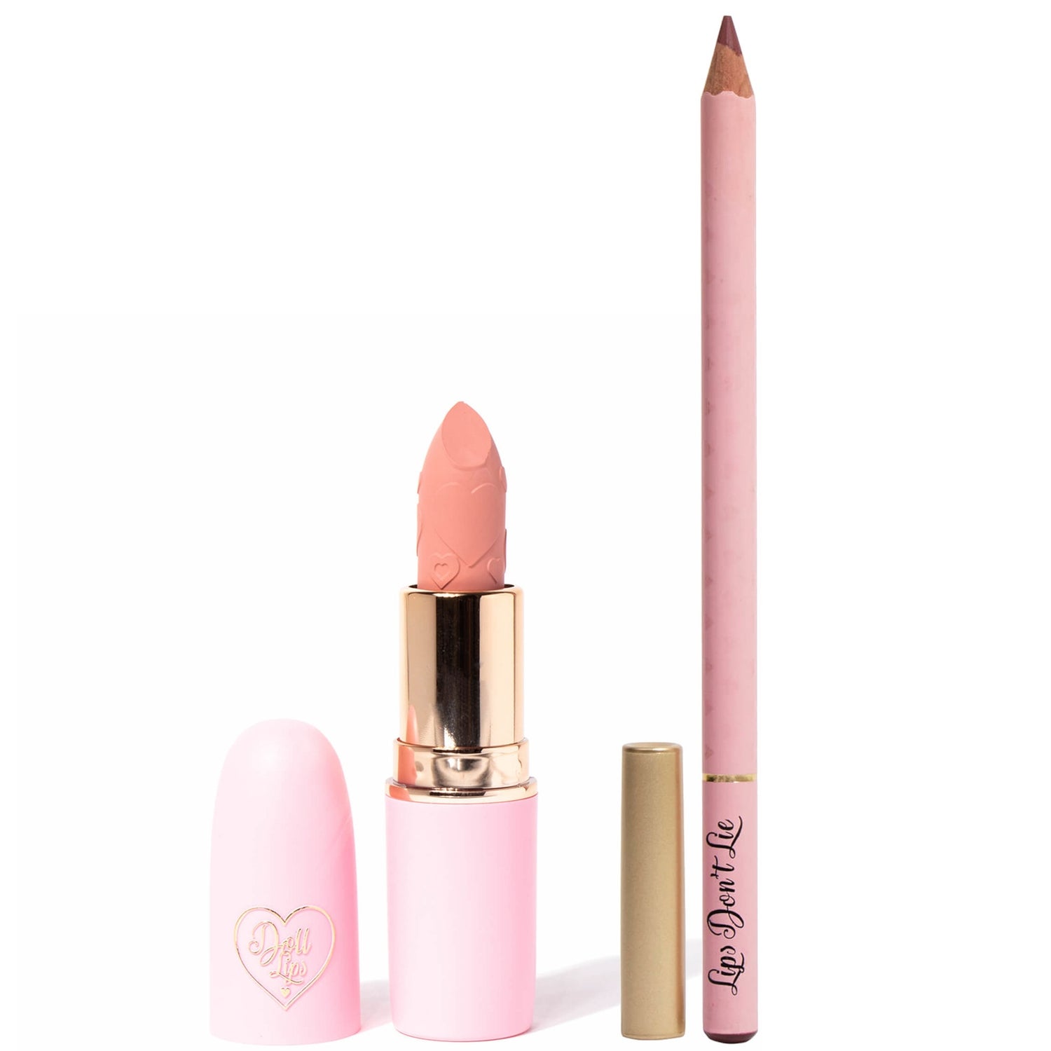 Doll Beauty Lip Bundle - Dolled Out Lipstick and Lips Don't Lie Lip Liner