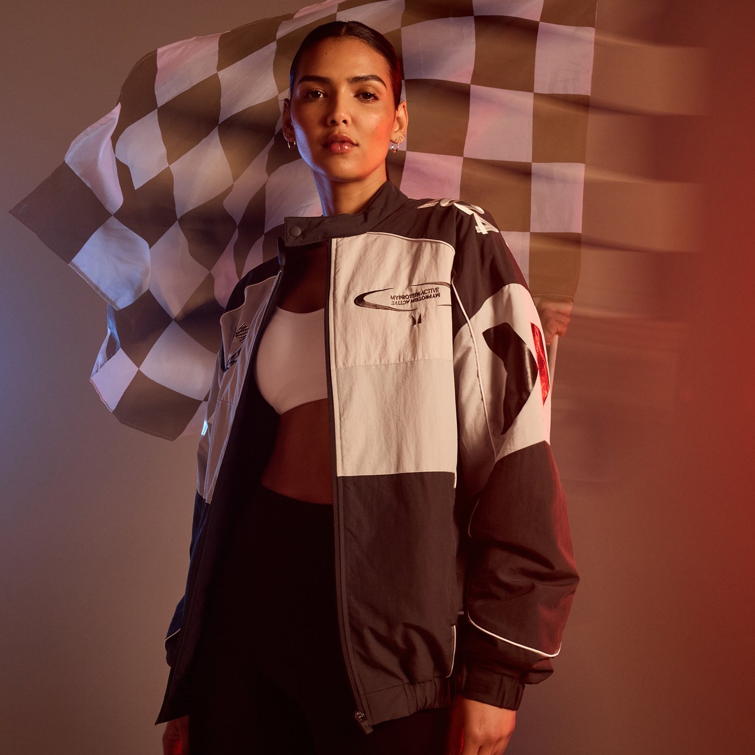 Veste bombardier de course MP pour femmes – Noire - M