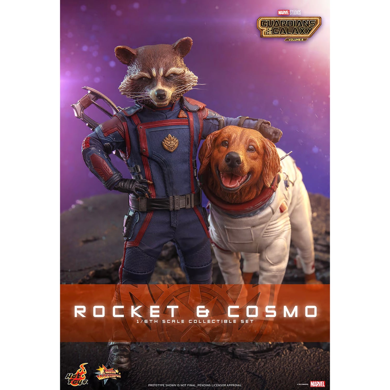 Hot Toys 1 6 Scale Marvel Guardians of the Galaxy Vol.3 Rocket and Cosmo Statue Merchandise Zavvi UK