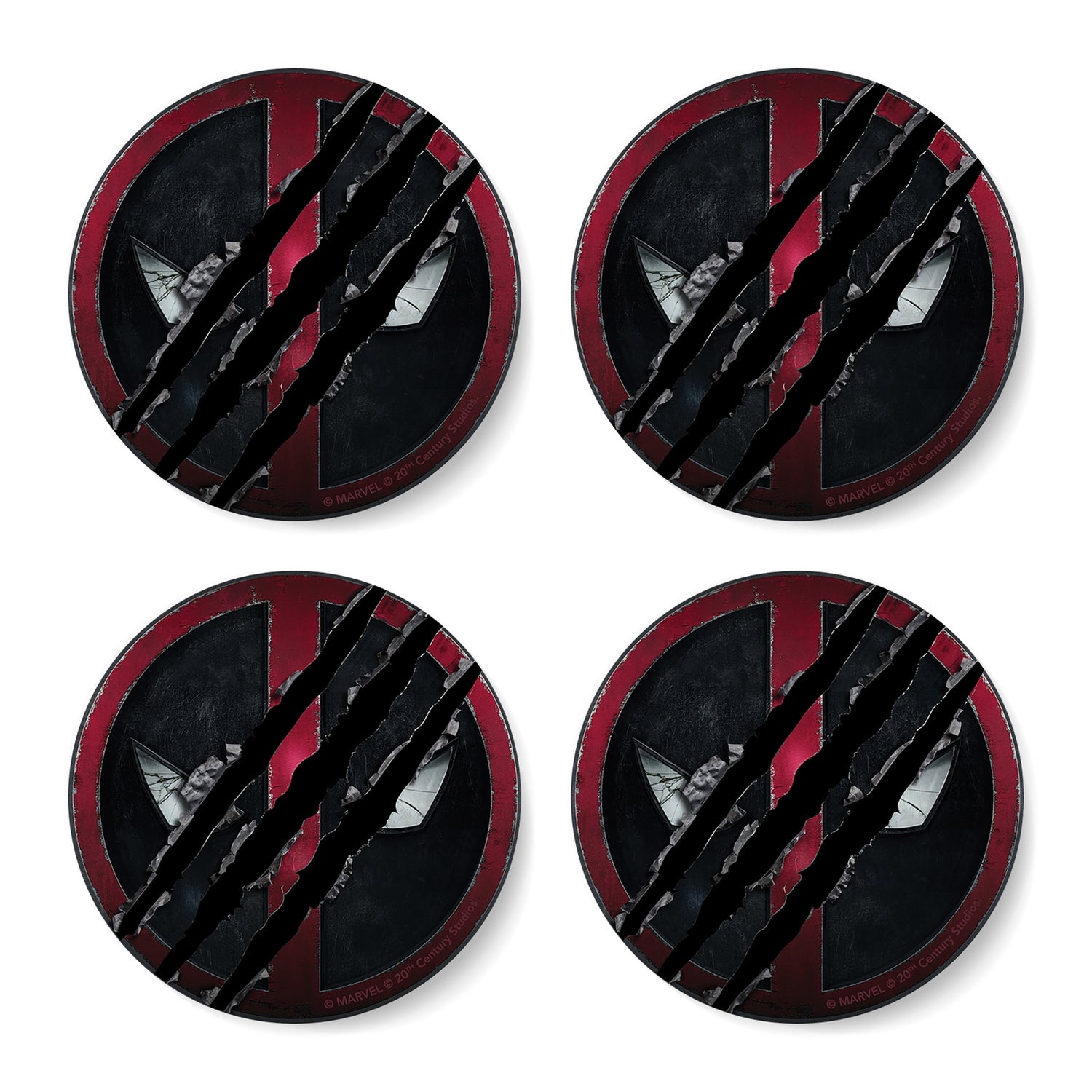 Deadpool & Wolverine Logo Round Coaster Set