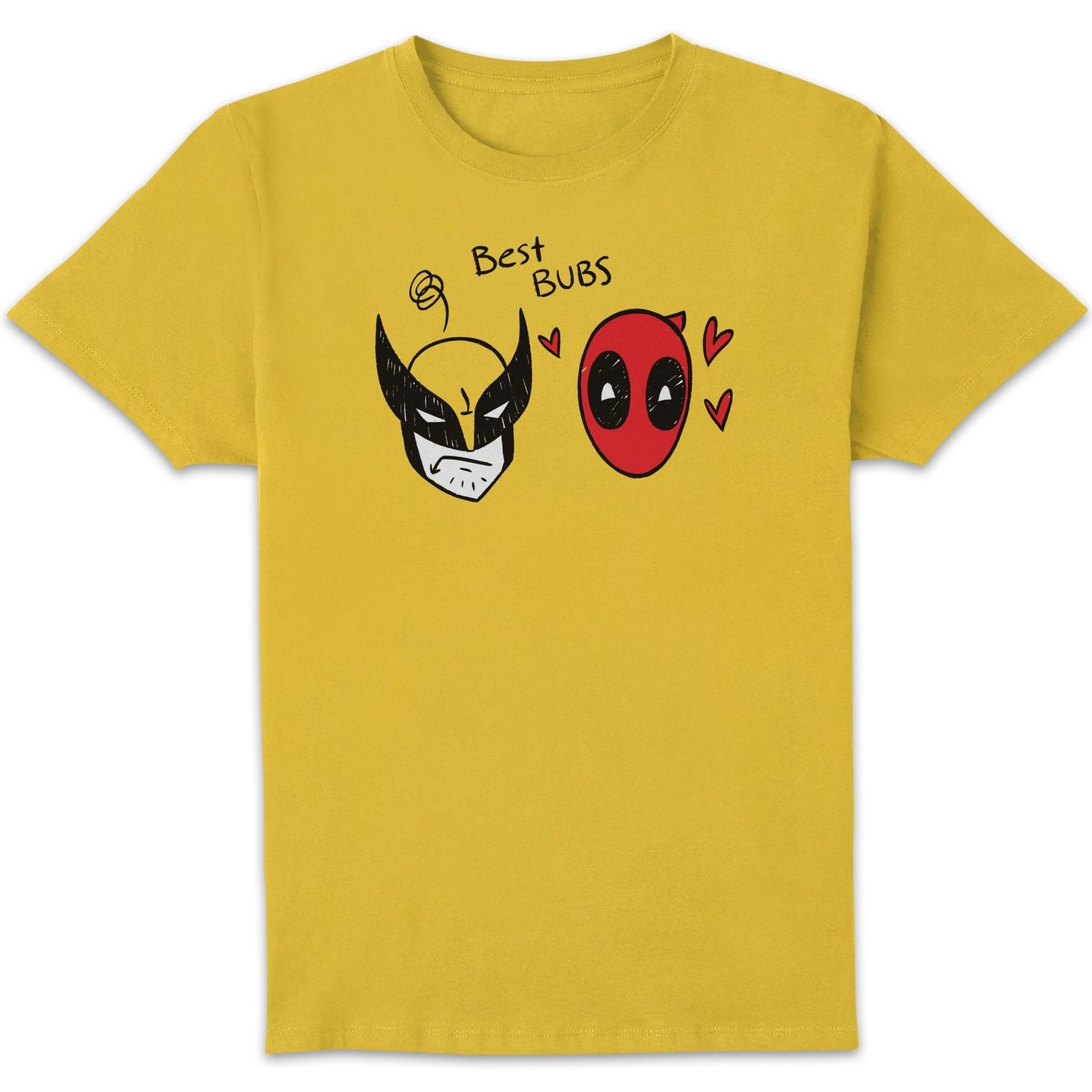 Deadpool & Wolverine Best Bubs Scribble Unisex T-Shirt - Yellow