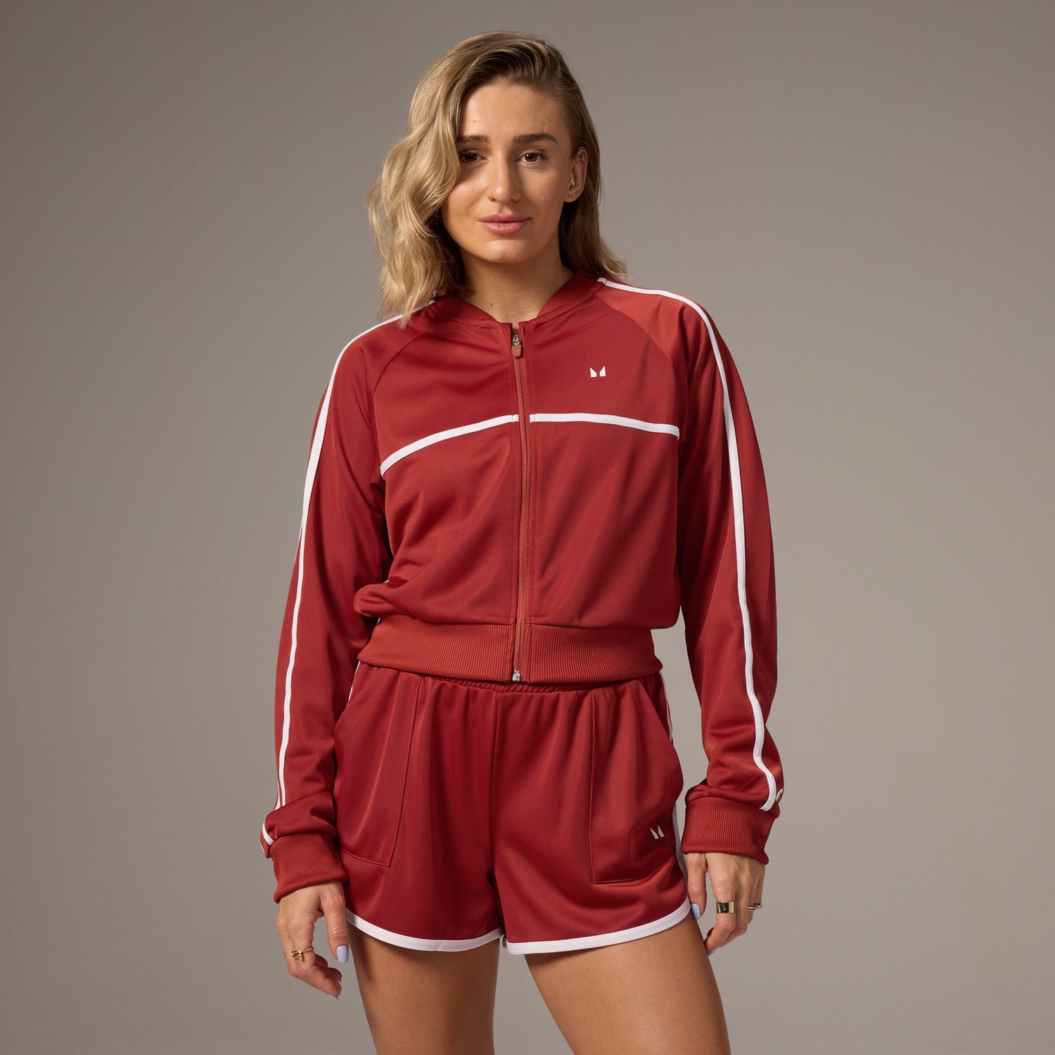 MP Women's Contrast Track Zip Up Jacket - Washed Rust