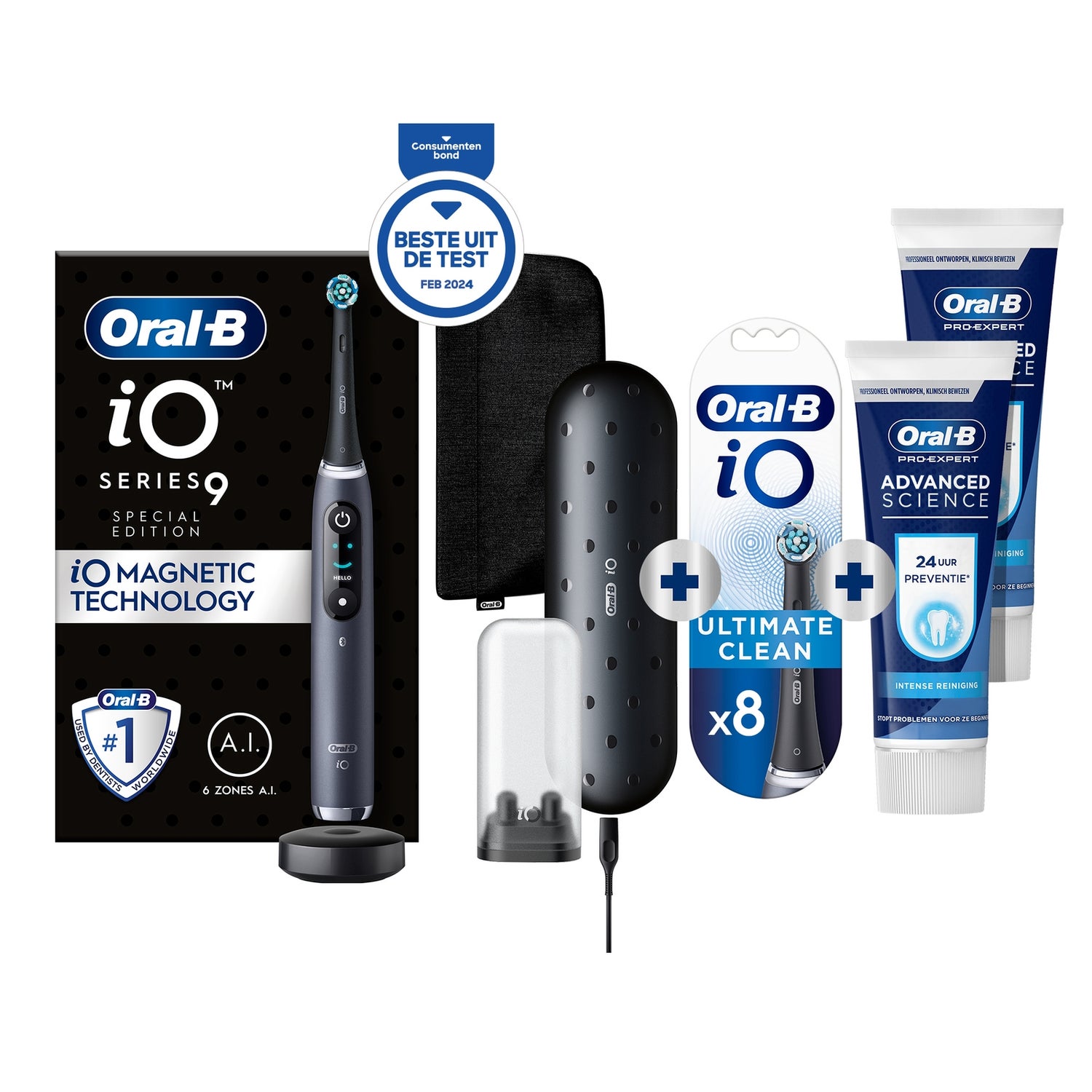 Oral-B iO 9 Special Edition Elektrische Tandenborstel Zwart Onyx