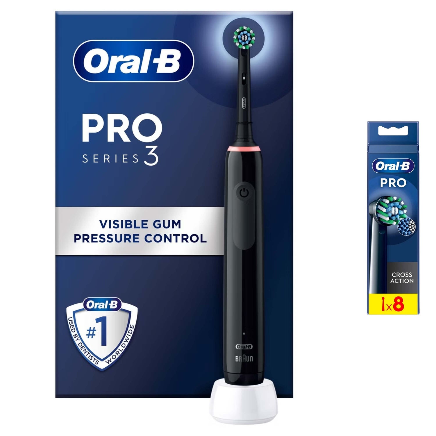 Pro 3 3000 Cross Action Black Electric Toothbrush