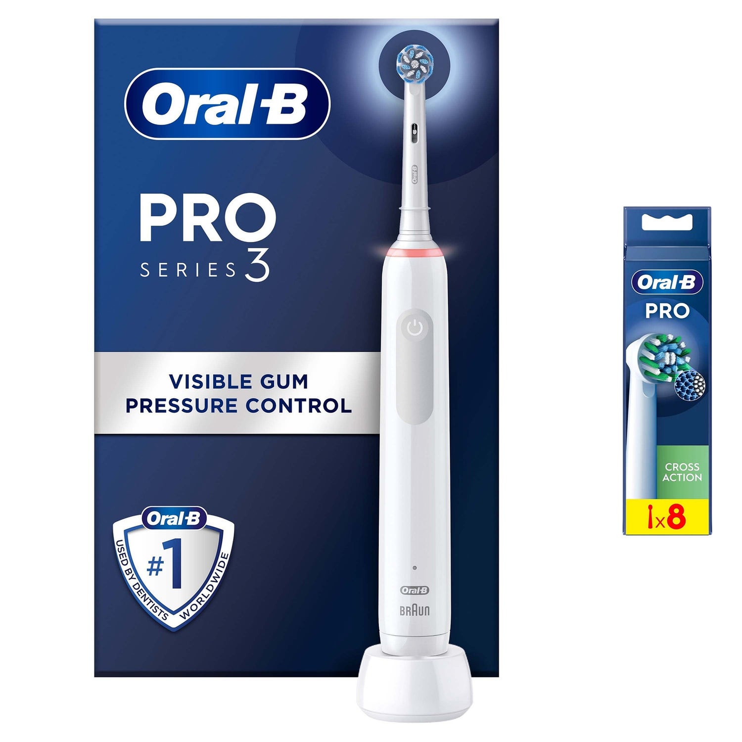 Oral-B Pro 3000 Cross Action White Electric Toothbrush