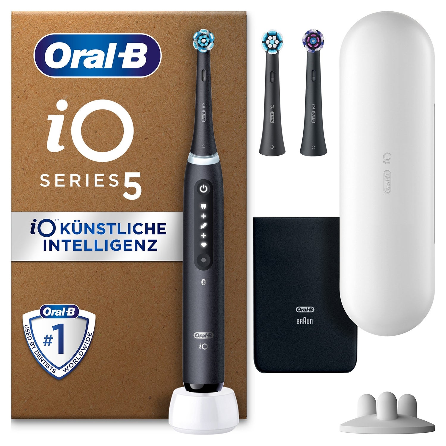 Oral-B iO Series 5 Matt Black SIOC mit Reiseetui weiß