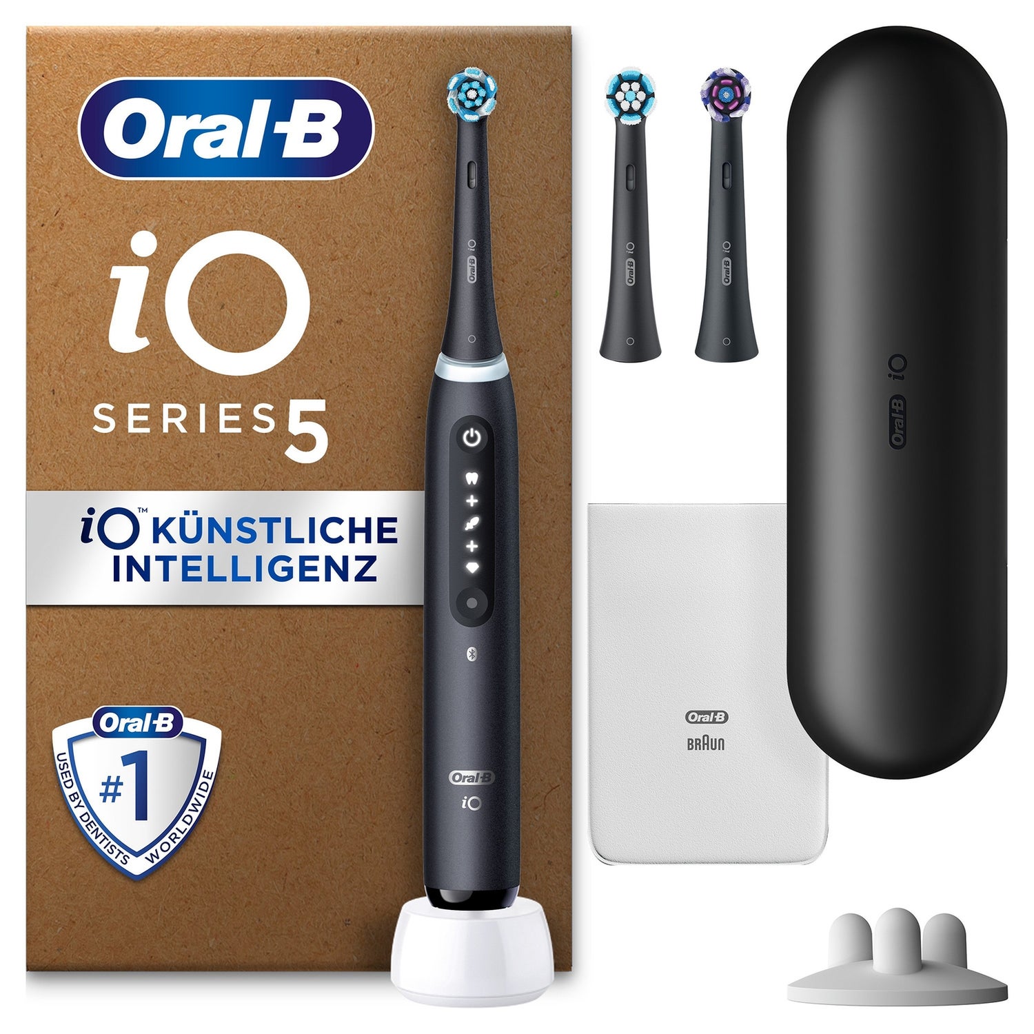 Oral-B iO Series 5 Matt Black SIOC mit Pouch weiß