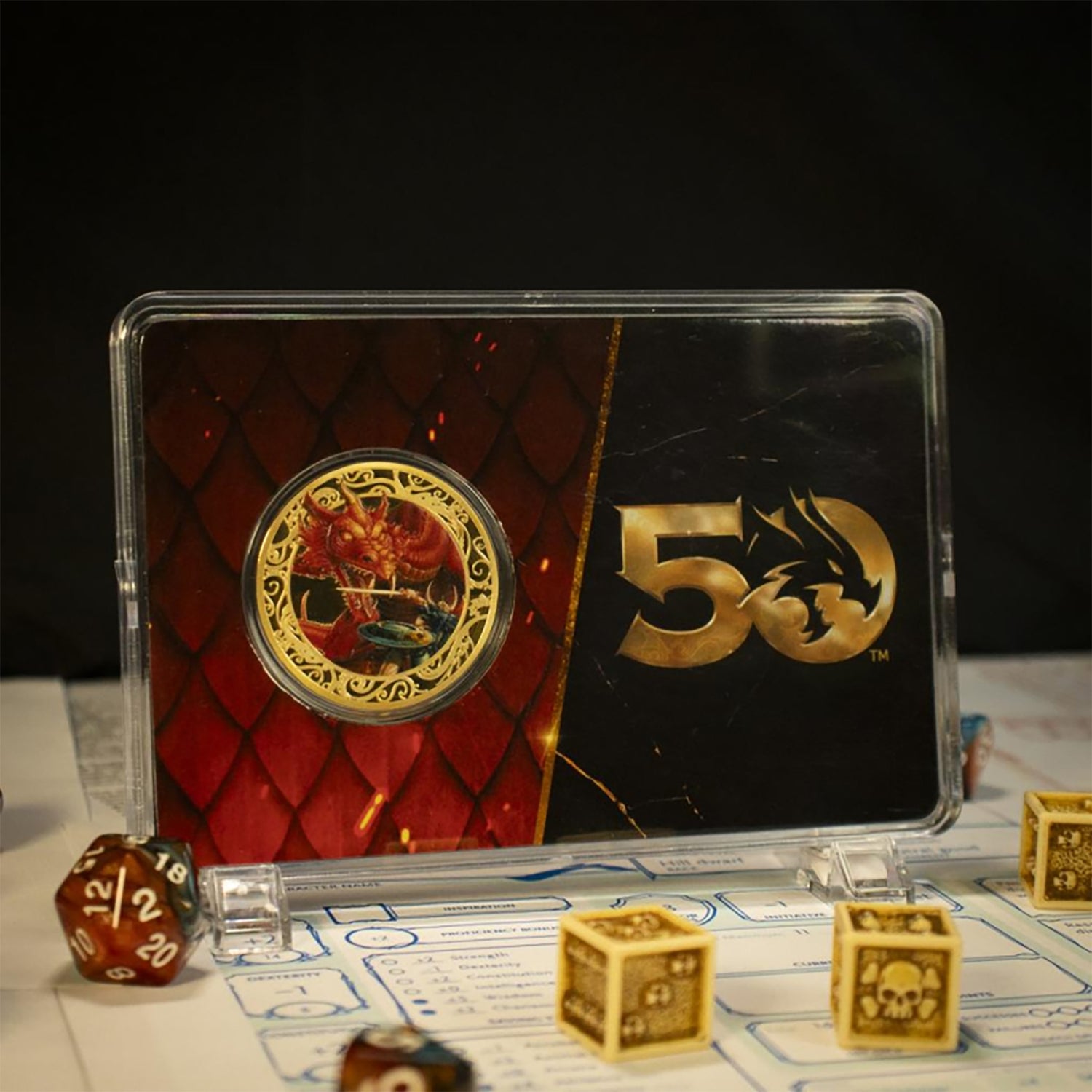 Dungeons & Dragons 50th Anniversary 24k Gold Plated Coin with Colour Print