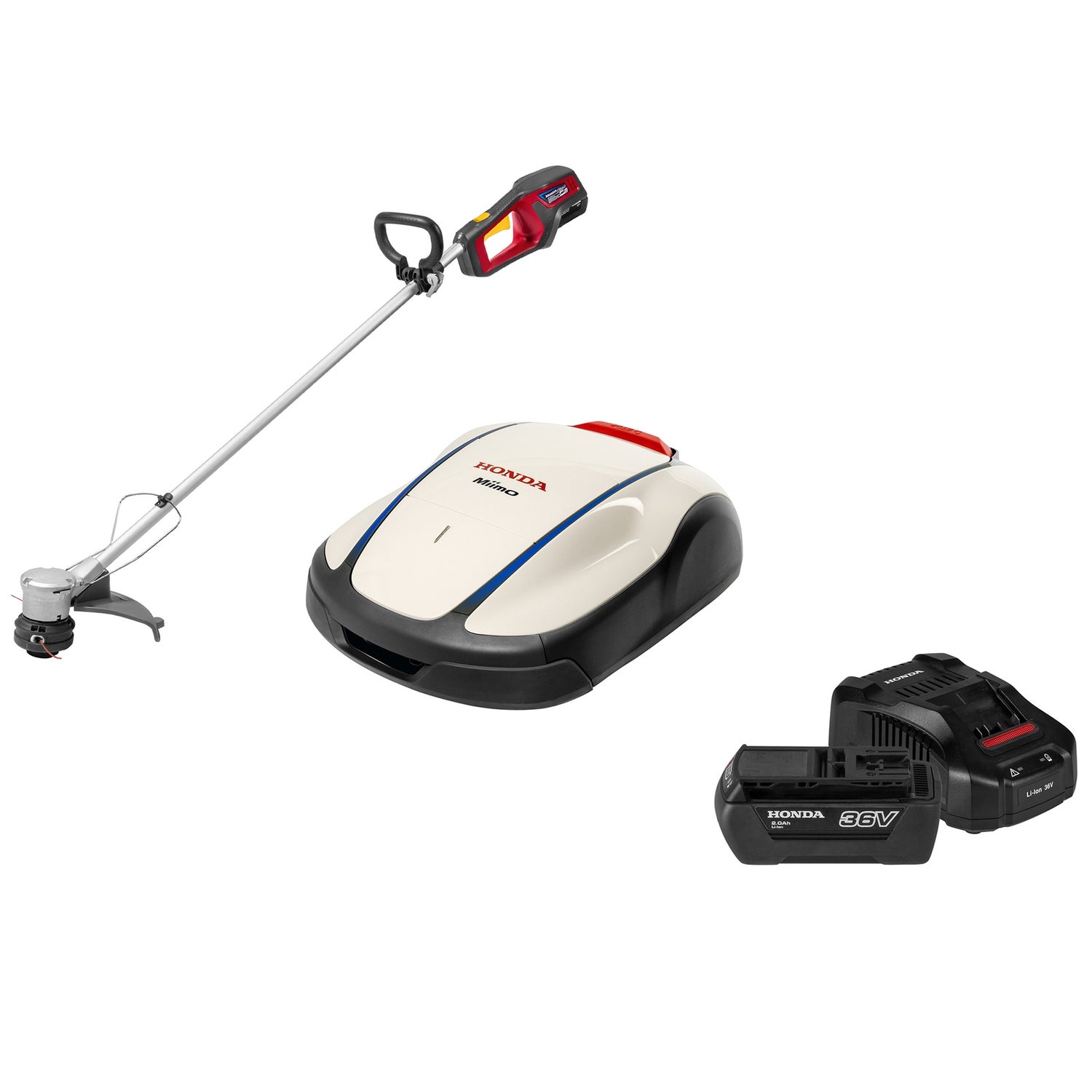 Miimo 1500 Live Robot Lawnmower with Installation Kit, Cordless Lawn trimmer + 2Ah Battery & Fast Charger