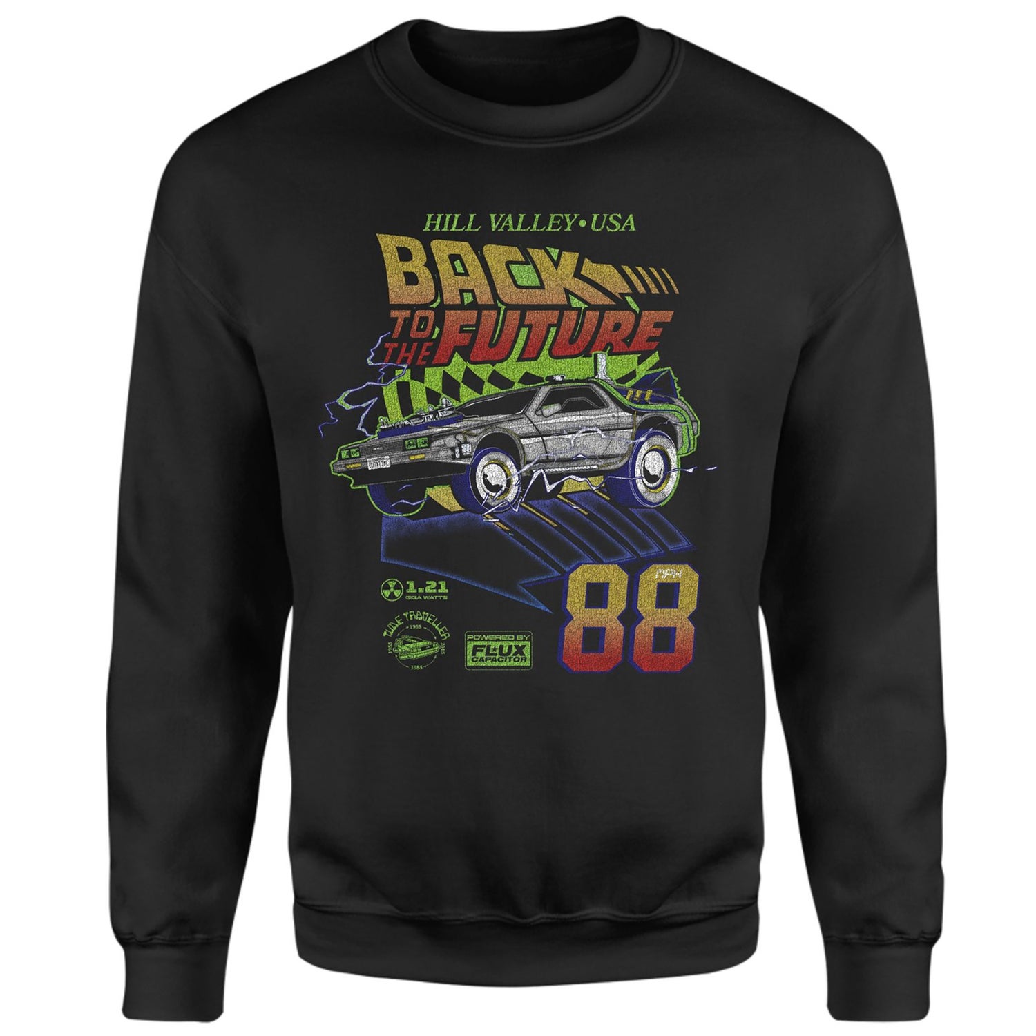 Back To The Future Distressed Poster Sweatshirt - Black